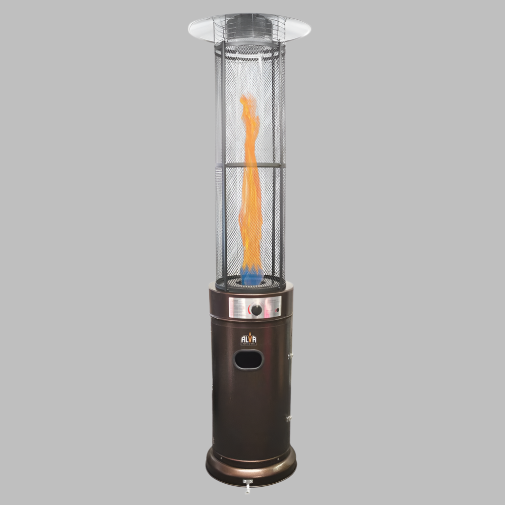 Gas Patio Heater - Circular Glass Tube Style - 2.1m Tall