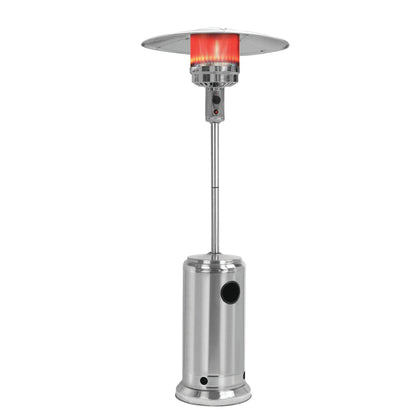 ALVA - GAS PATIO HEATER - STAINLESS STEEL WITH SEGMENTED POLE