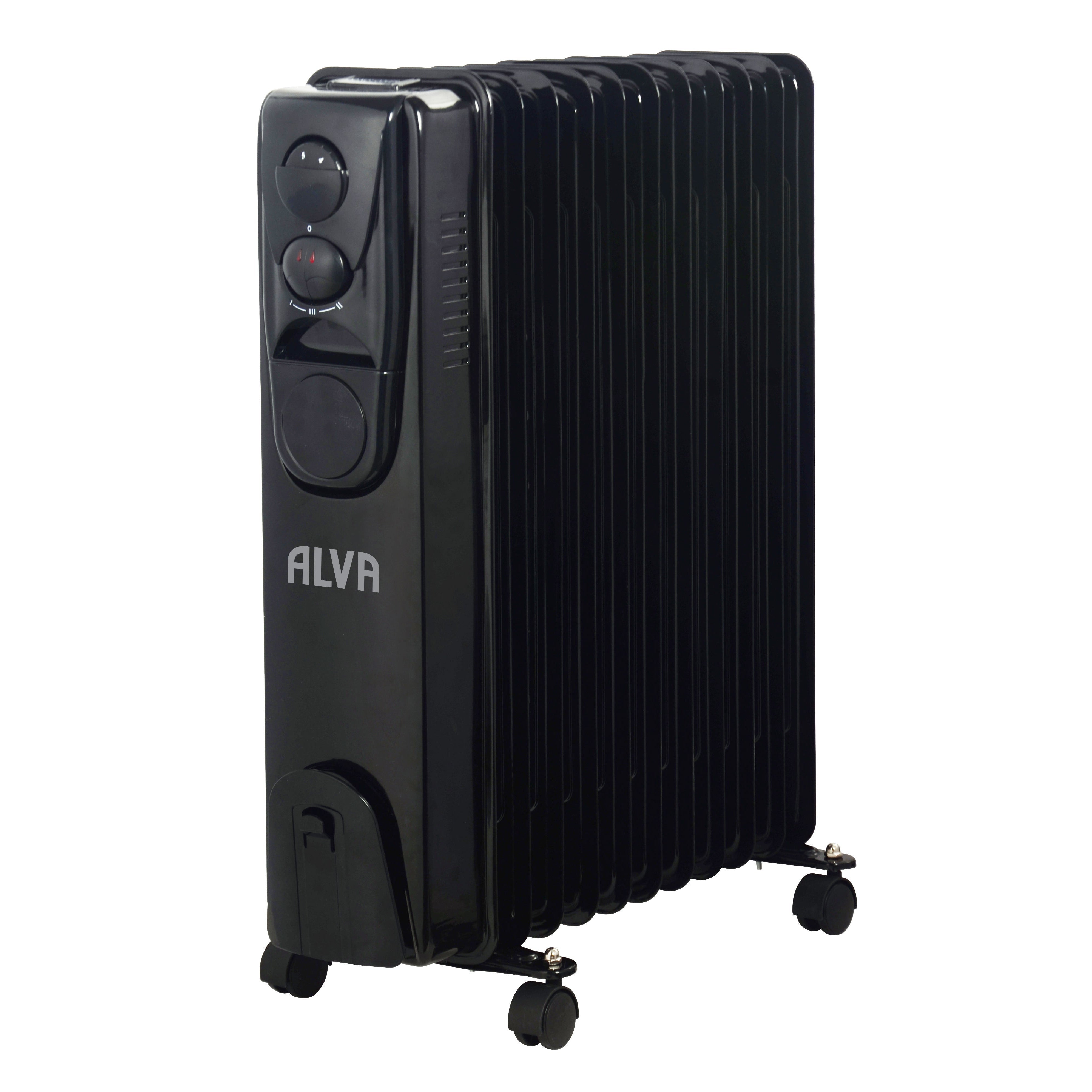 ALVA - 11 FINS 2500W OIL FILLED HEATER - GLOSSY BLACK