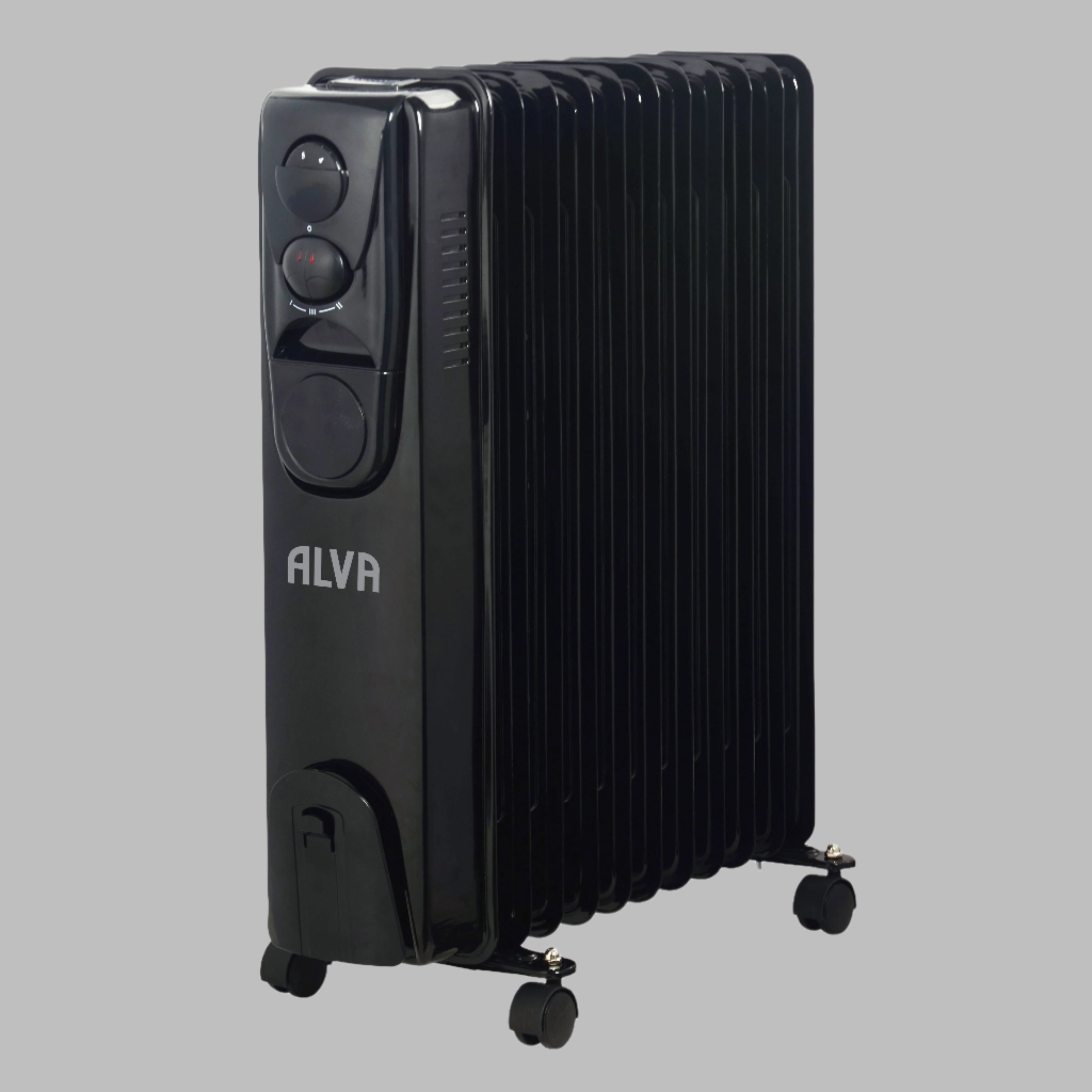11 Fins 2500W Oil Filled Heater - Glossy Black