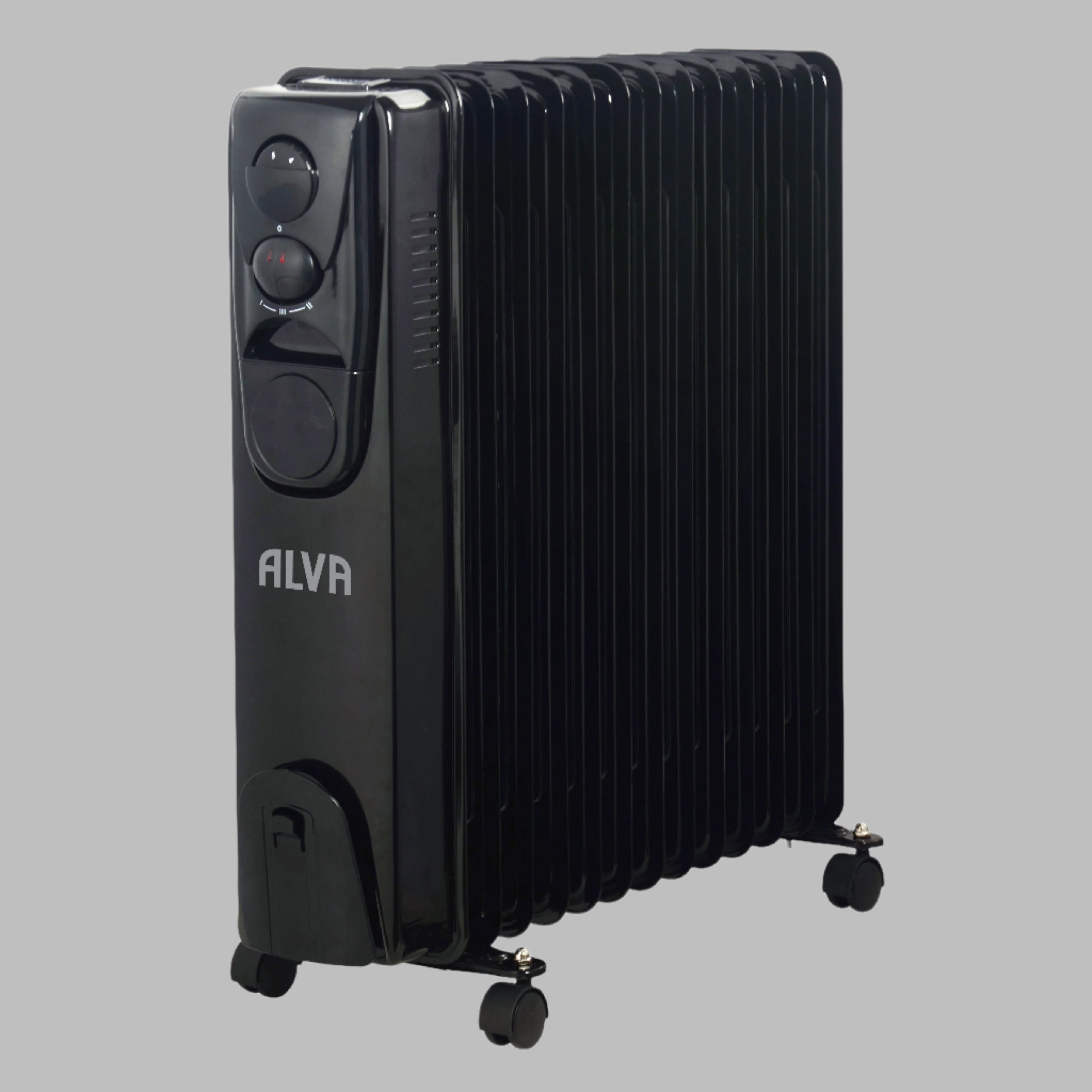 13 Fins 2500W Oil Filled Heater - Glossy Black