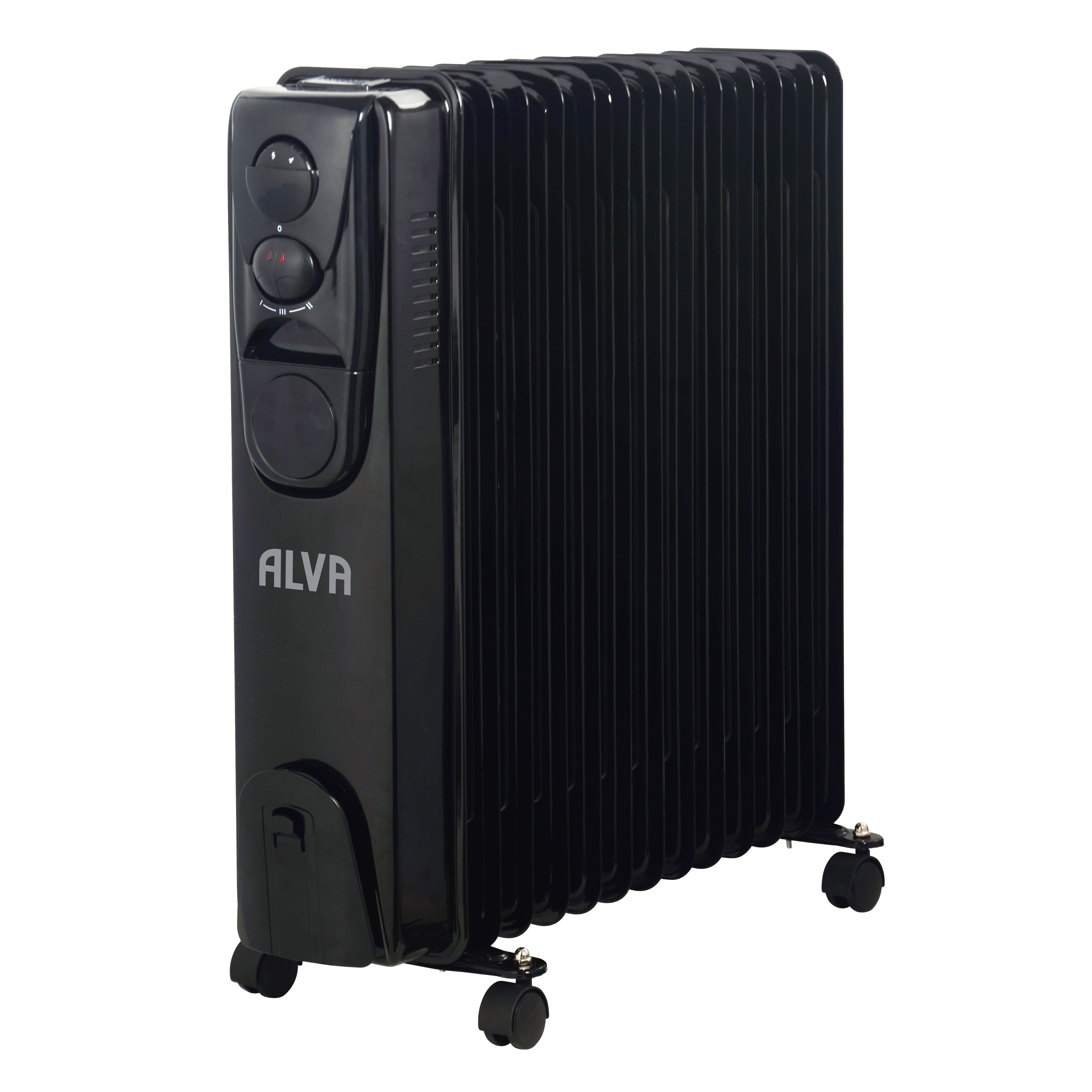 13 Fins 2500W Oil Filled Heater - Glossy Black