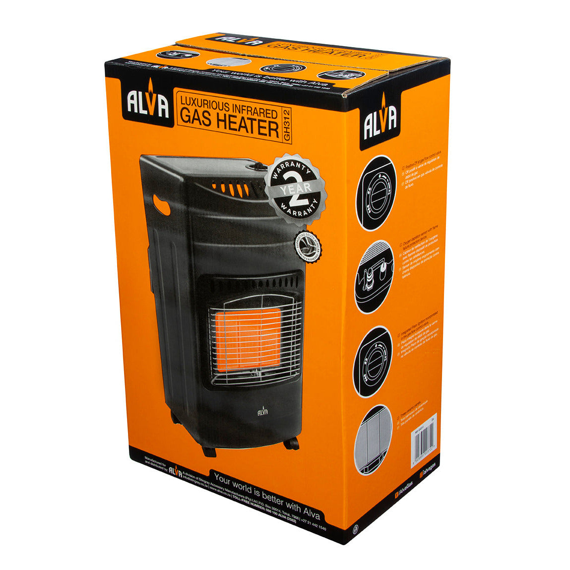 3-Panel Luxurious Infrared Radiant Indoor Gas Heater