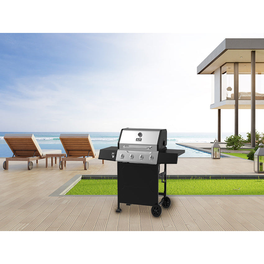 Super 4-Burner Stainless Steel Gas BBQ
