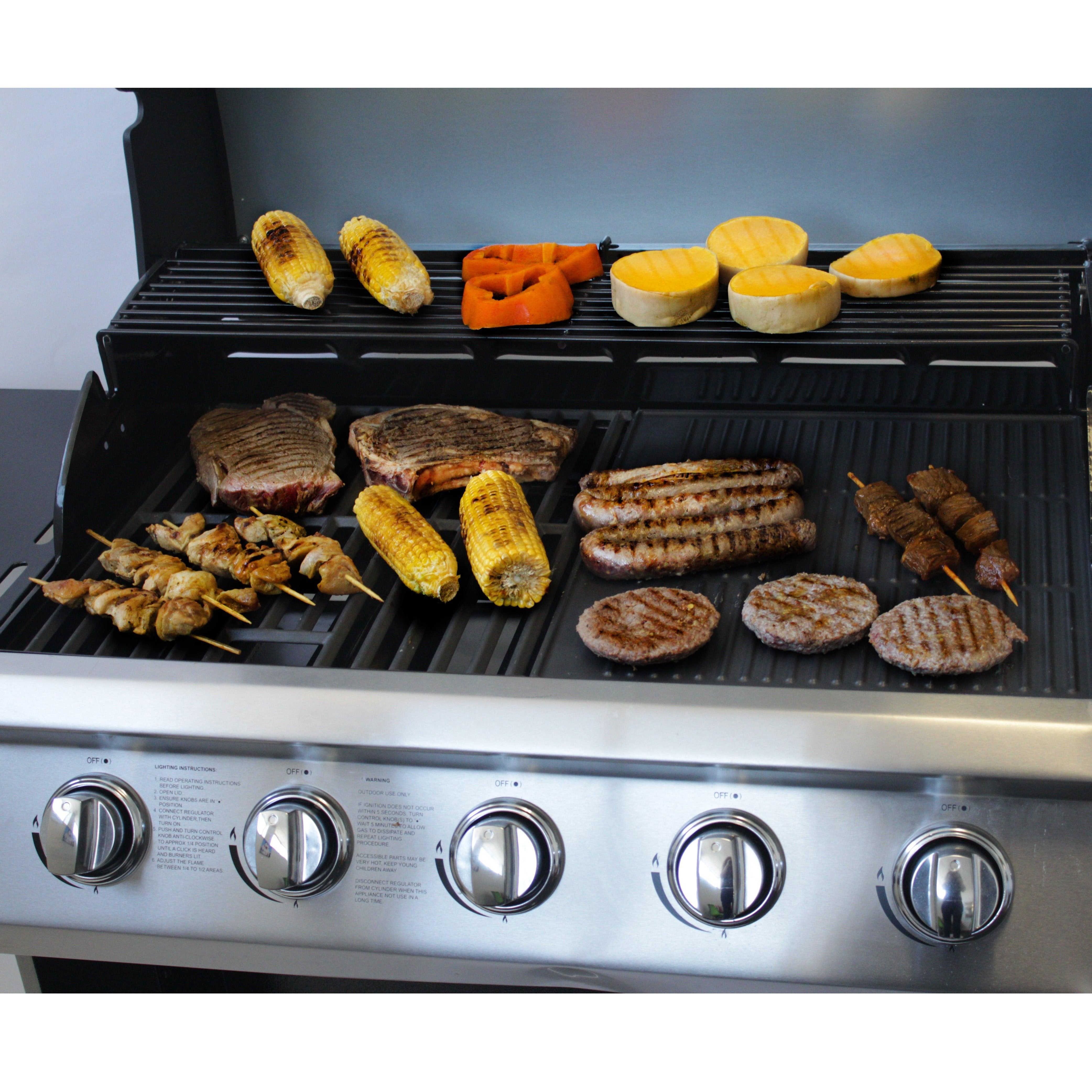 5 burner gas clearance grill with side burner