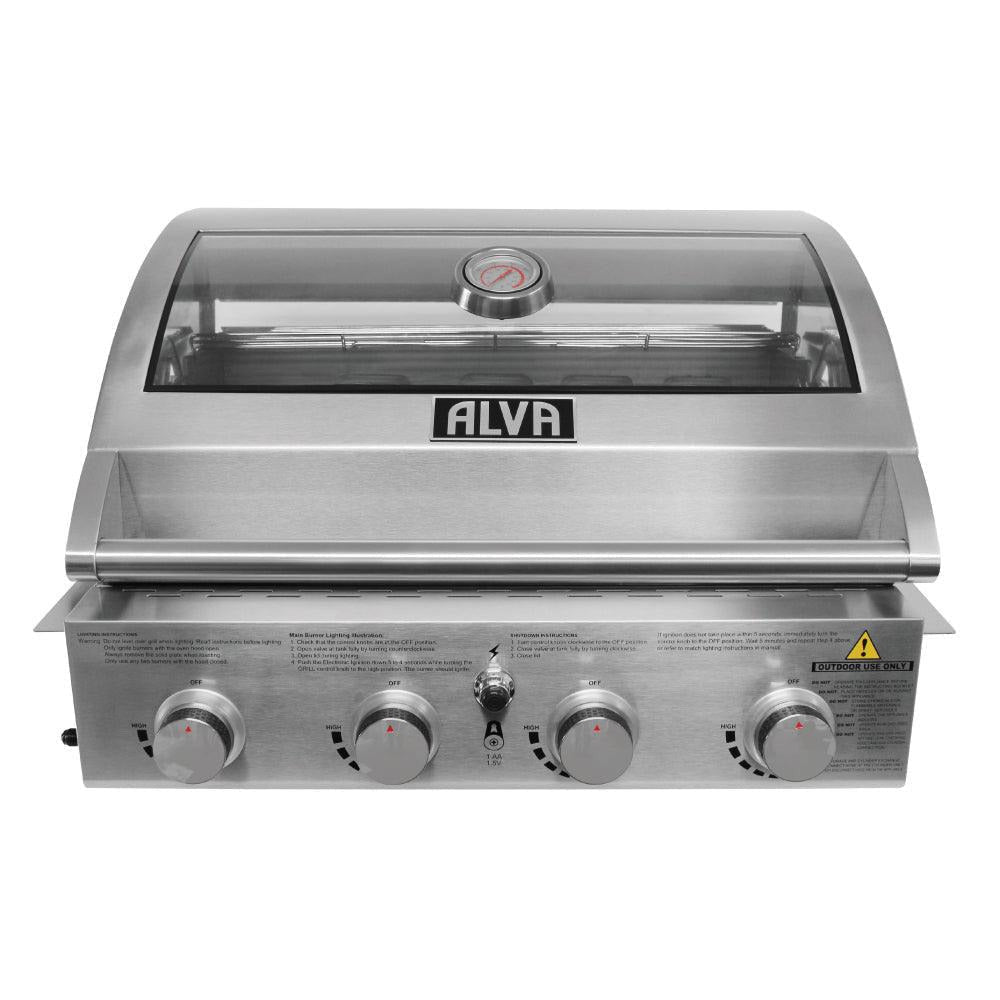 ALVA - MOJAVE 4-BURNER GLASS HOOD DROP-IN GAS BBQ
