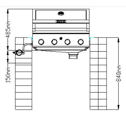 Mojave 4-Burner Glass Hood Drop-In Gas BBQ