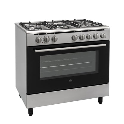 5-BURNER FREESTANDING GAS ELECTRIC COOKER COMBO | 90x60cm | 9 FUNCTION
