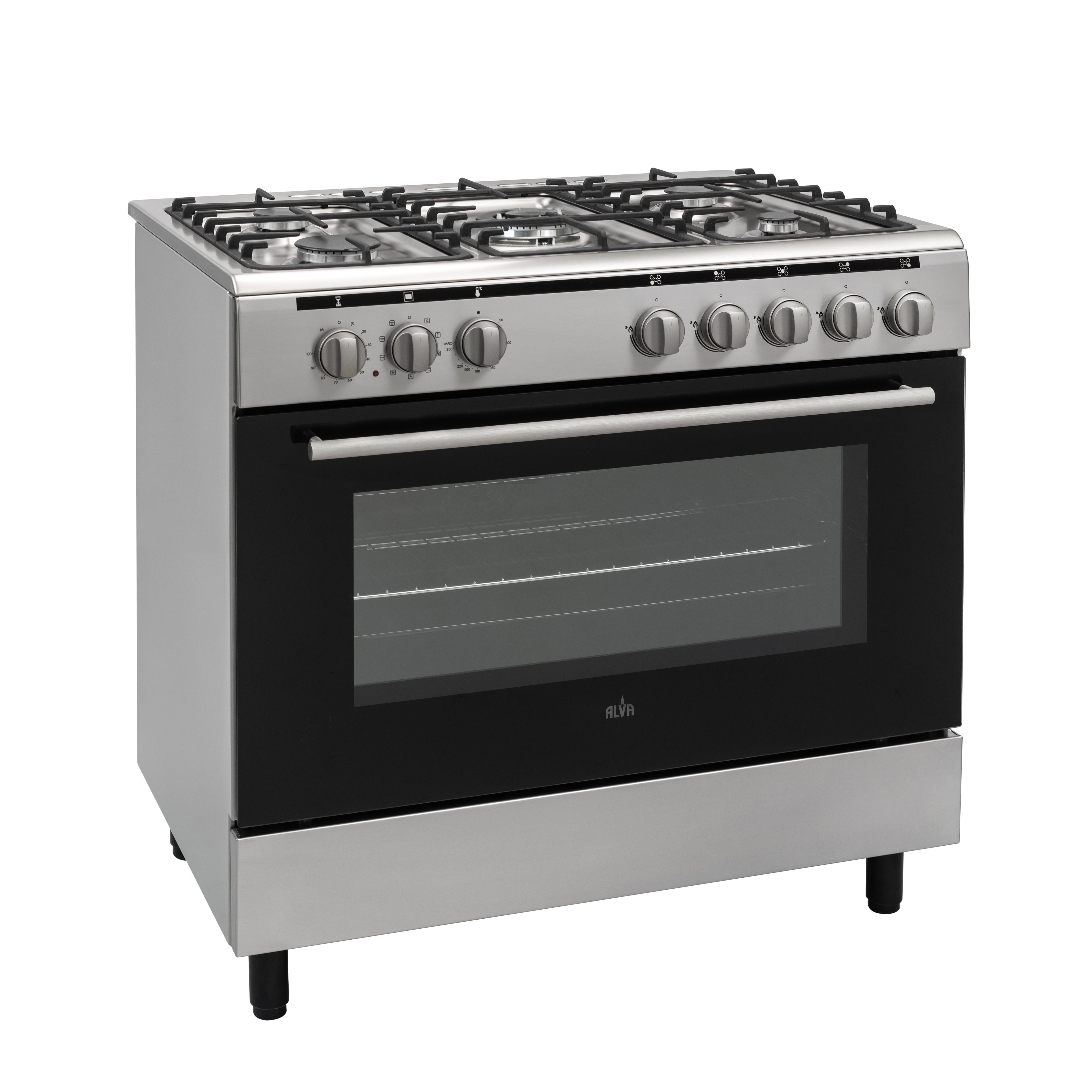 5-Burner Freestanding Gas Electric Cooker Combo