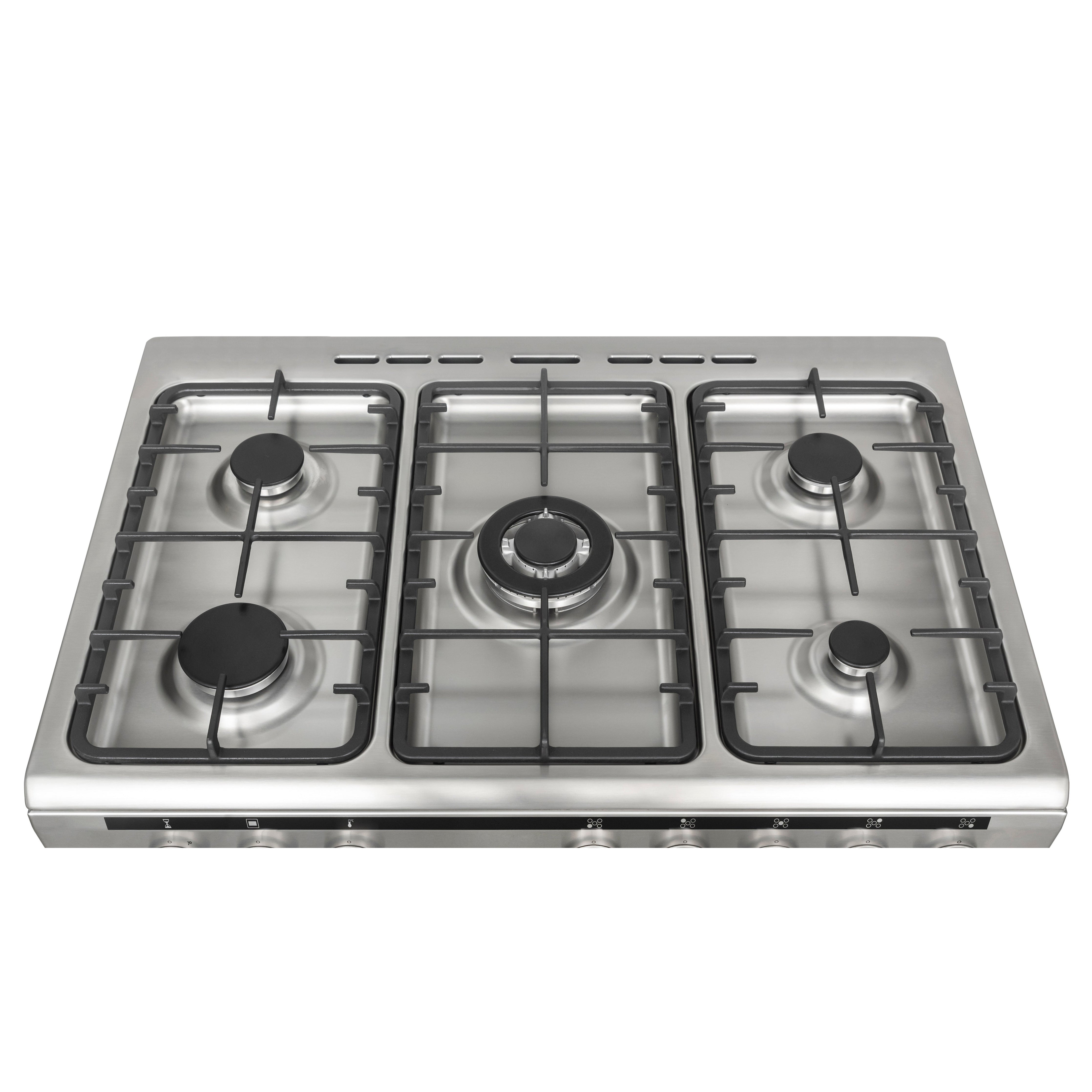5-Burner Freestanding Gas Electric Cooker Combo