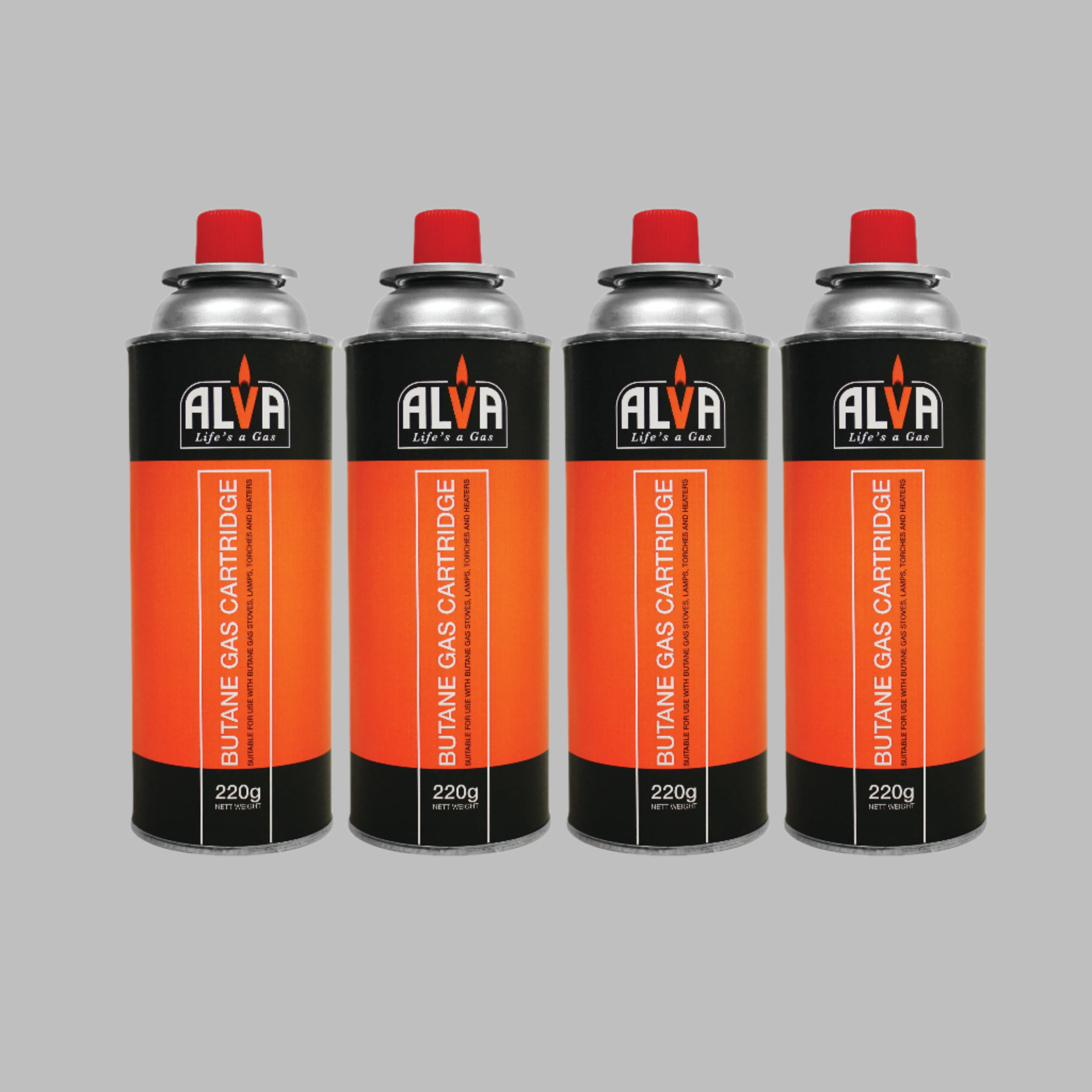 4-Pack Butane Gas Canisters 220g