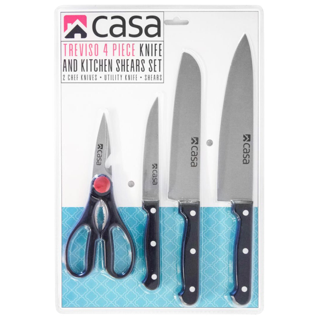 4Pc Knife and Food Shears Set - Treviso