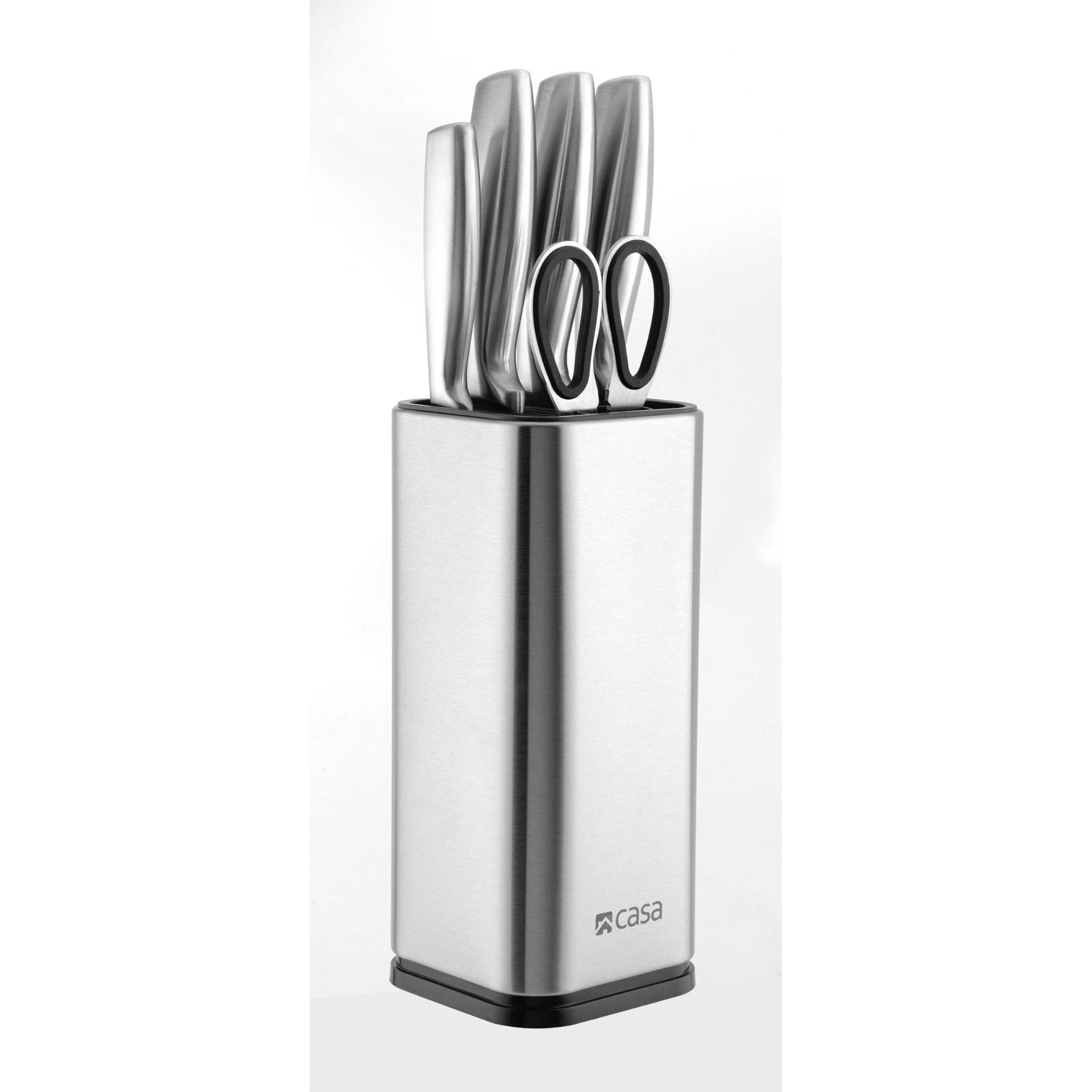 5Pc Knife Set & Block - Steel - Palermo