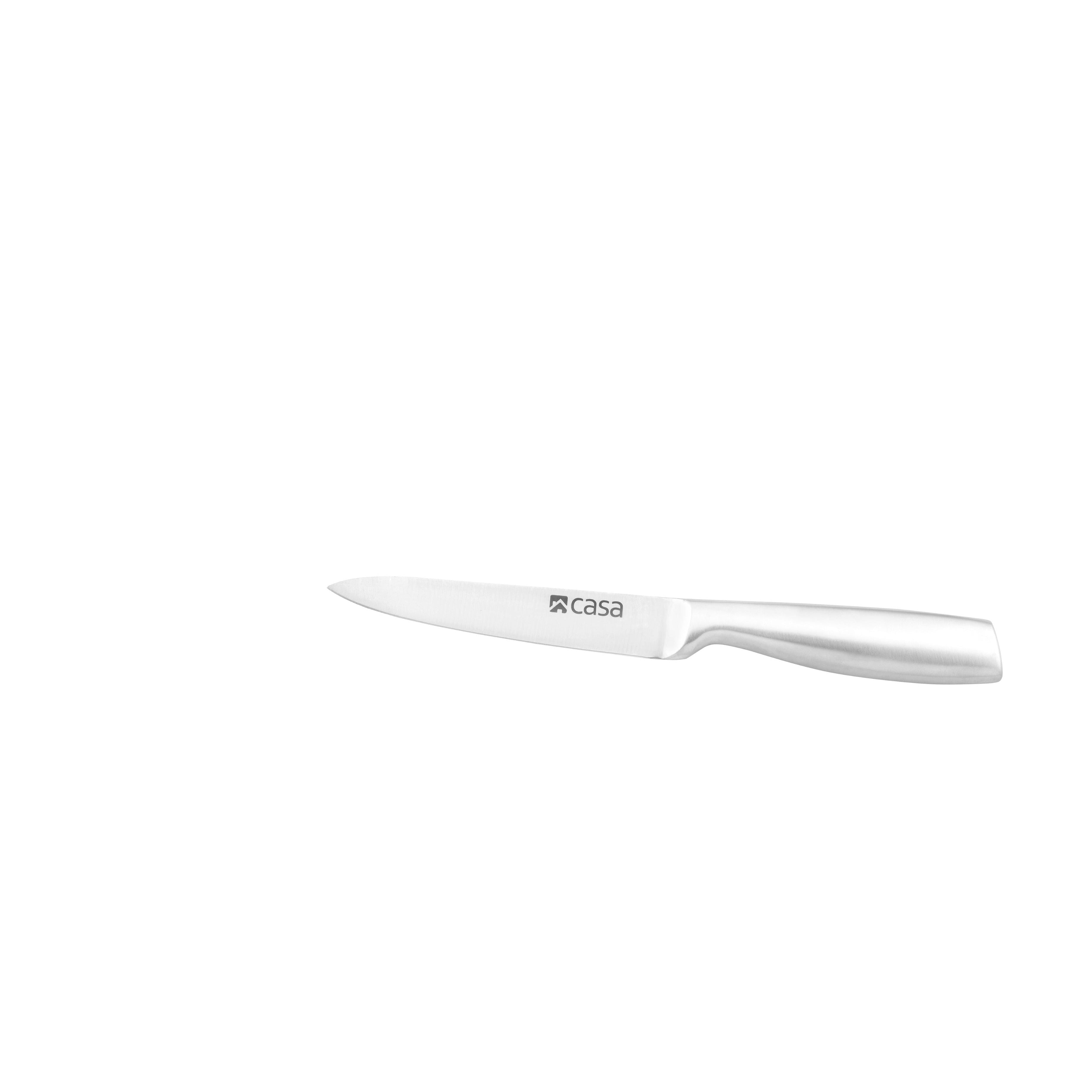 5Pc Knife Set & Block - Steel - Palermo
