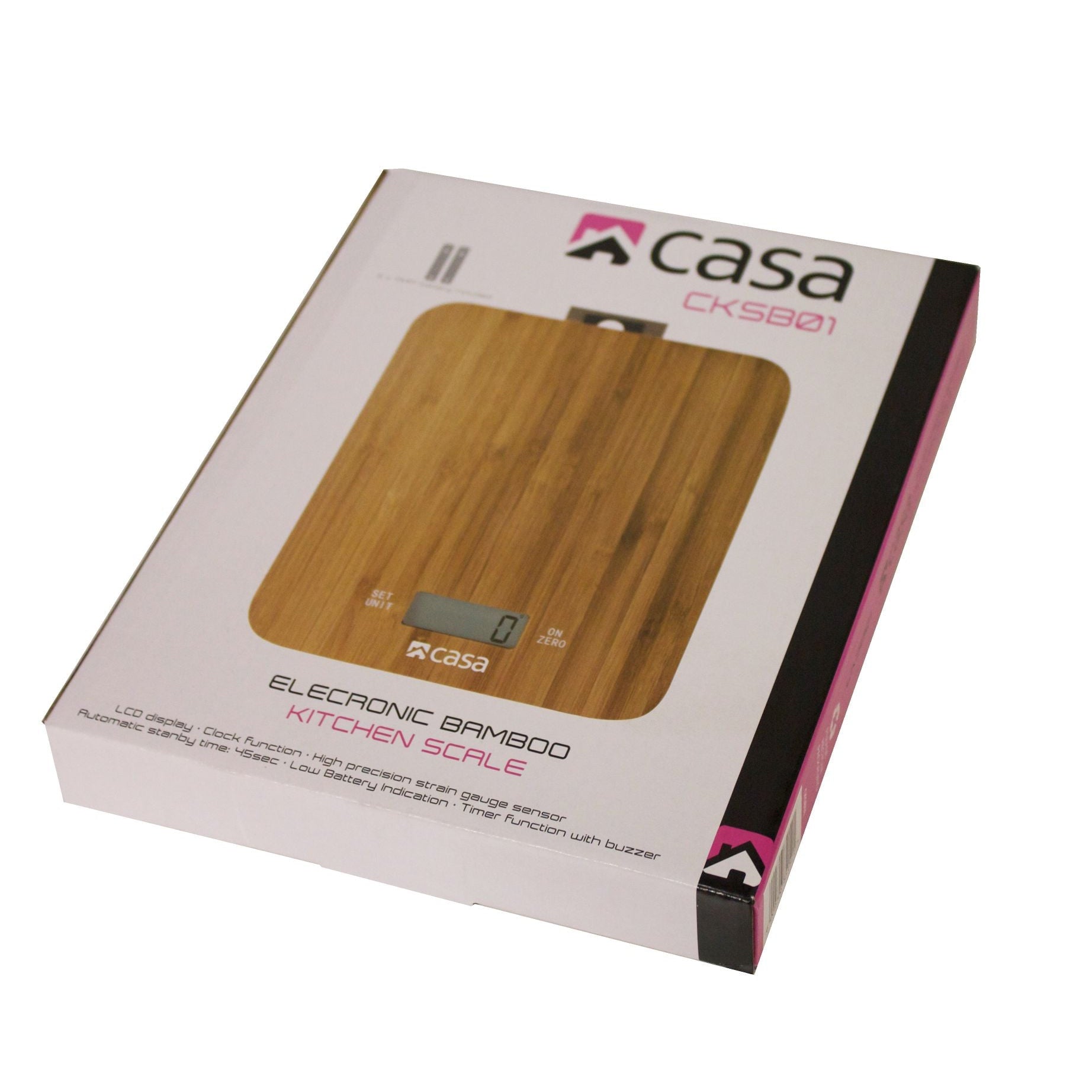 Kitchen Digital Scale - Bamboo - Clock & Timer