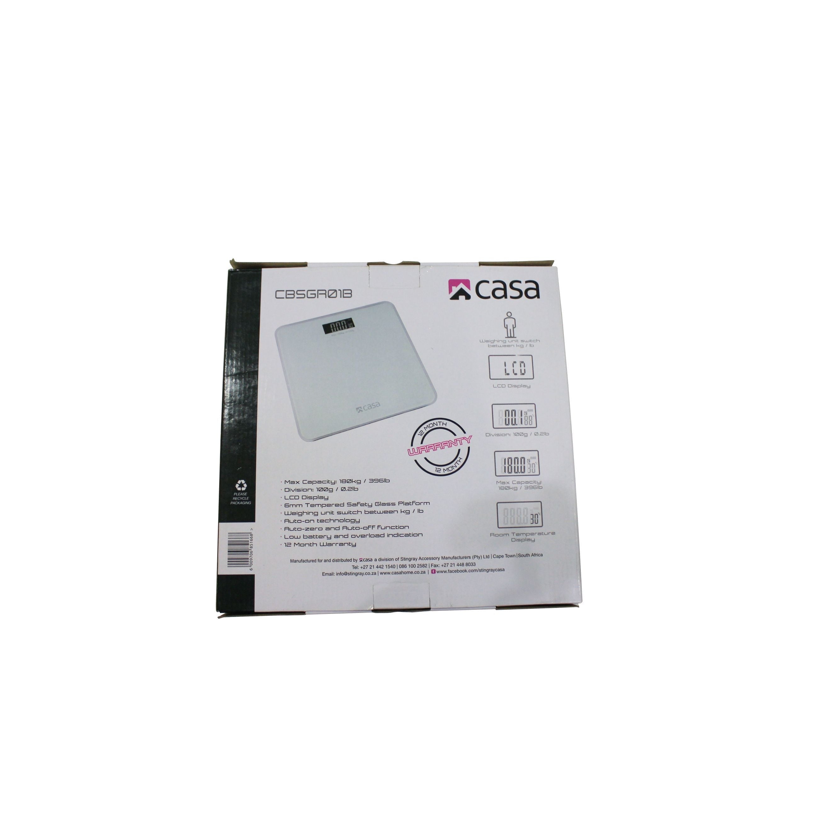 Electronic Bathroom Glass Scale - Solid - Rounded Corners