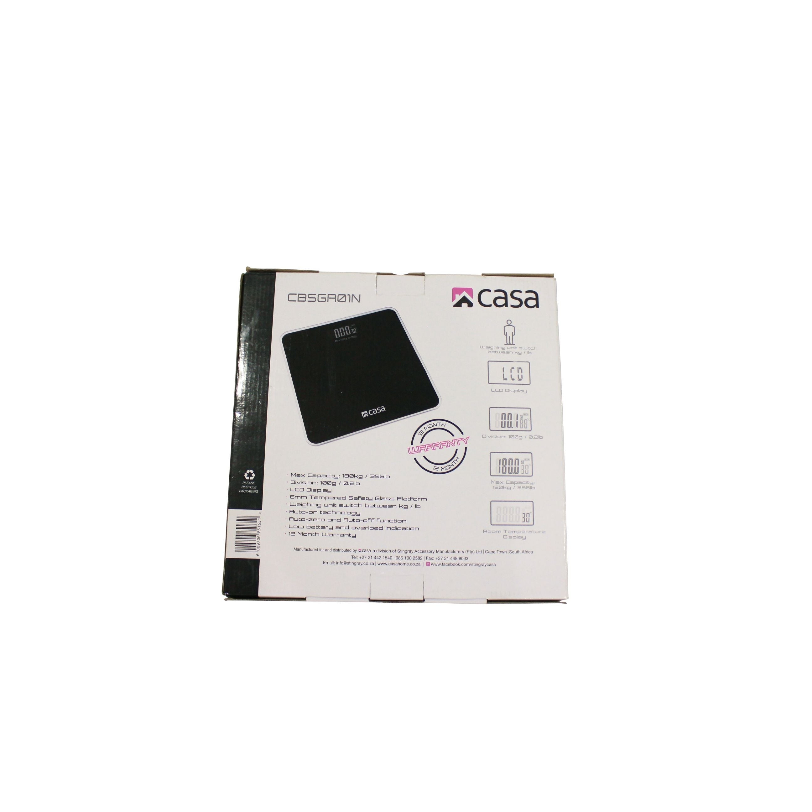 Electronic Bathroom Glass Scale - Solid - Rounded Corners