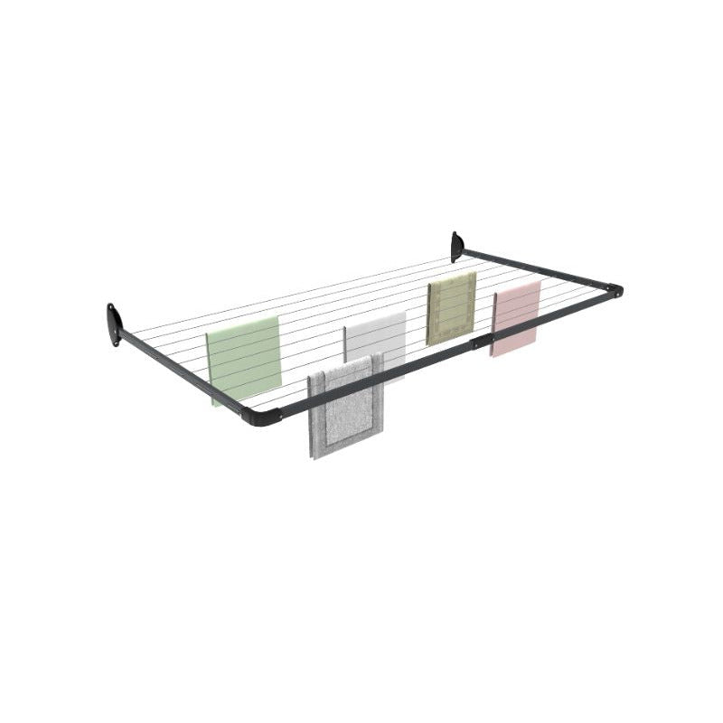 10-Line Single Fold Down Wall Mounted Clothesline - 22M