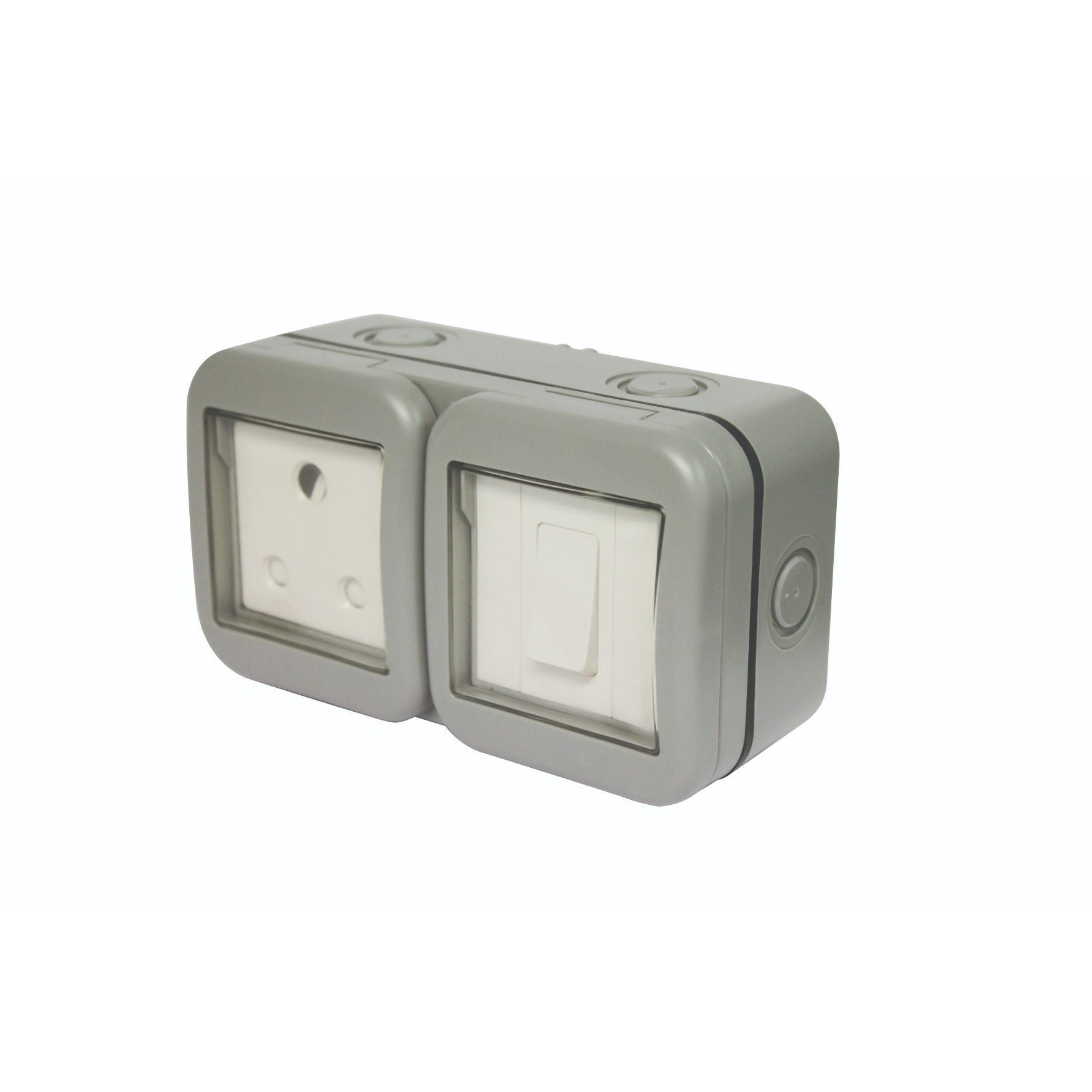 IP55 Single Outdoor Switch & Sa Socket (1 x 3 Pin)