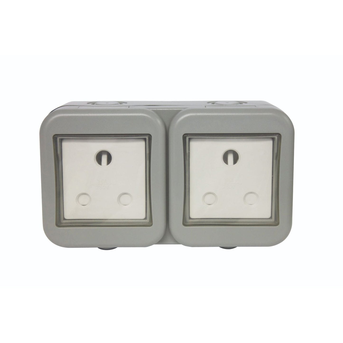 IP55 DOUBLE UNSWITCHED 16A SA OUTDOOR SOCKET (2 X 3 PIN)