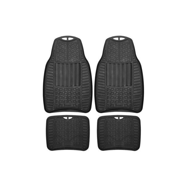 4Pc All-Weather Rubber Car Floor Mat Set