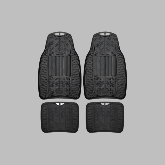 4Pc All-Weather Rubber Car Floor Mat Set