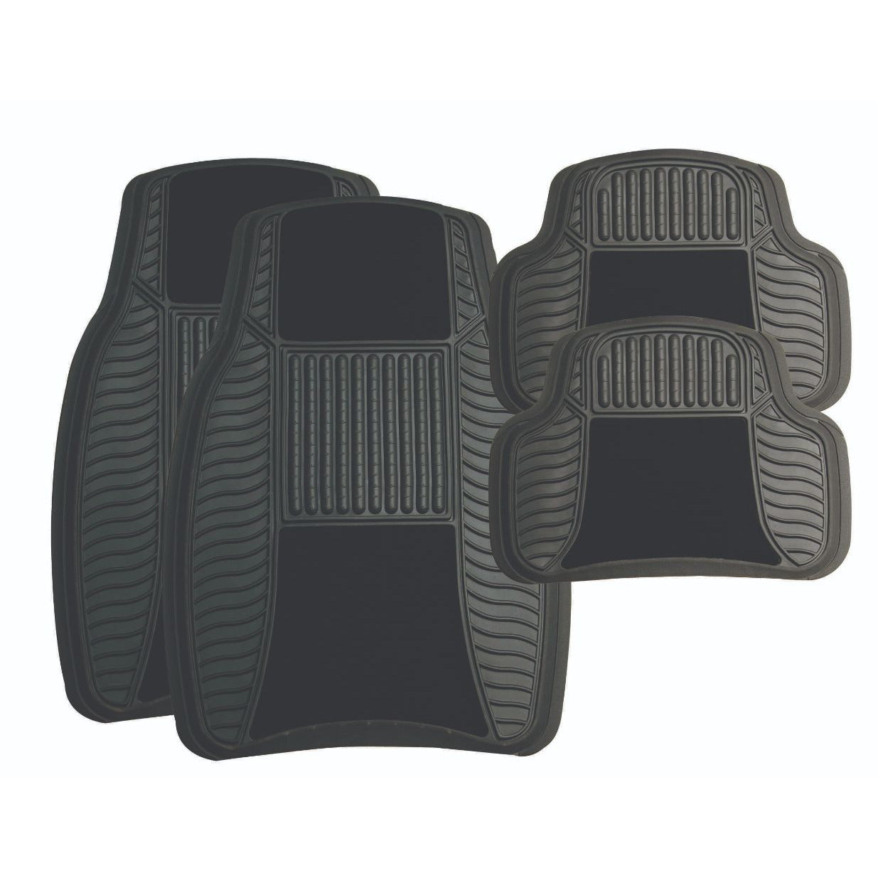 Car Mat 4Pc Set - Rubber/Velour