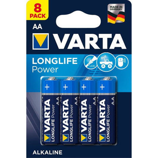 LONGLIFE POWER BATTERIES AA 8 PACK (HI-ENERGY)