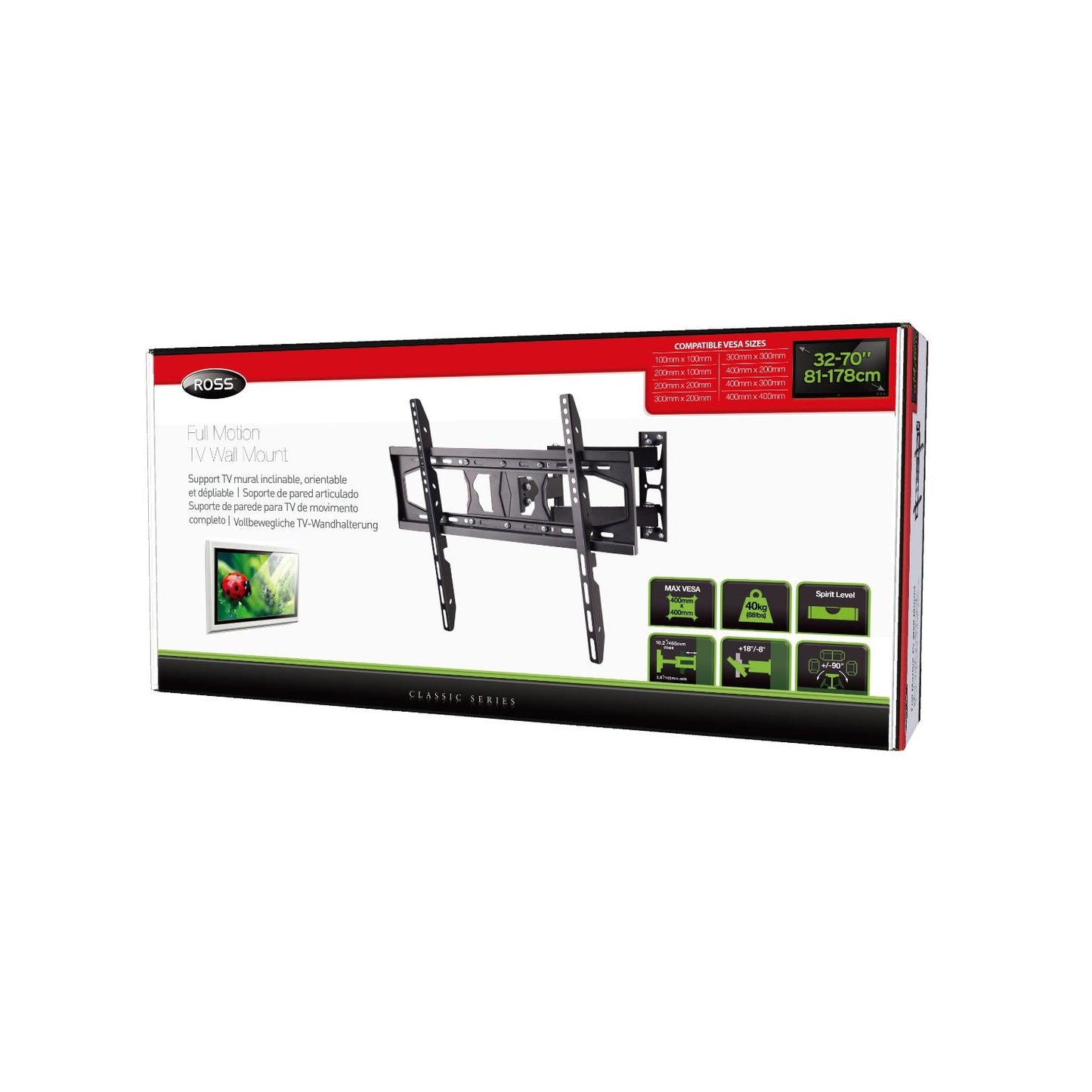 32-70" FULL MOTION TV WALL BRACKET MOUNT