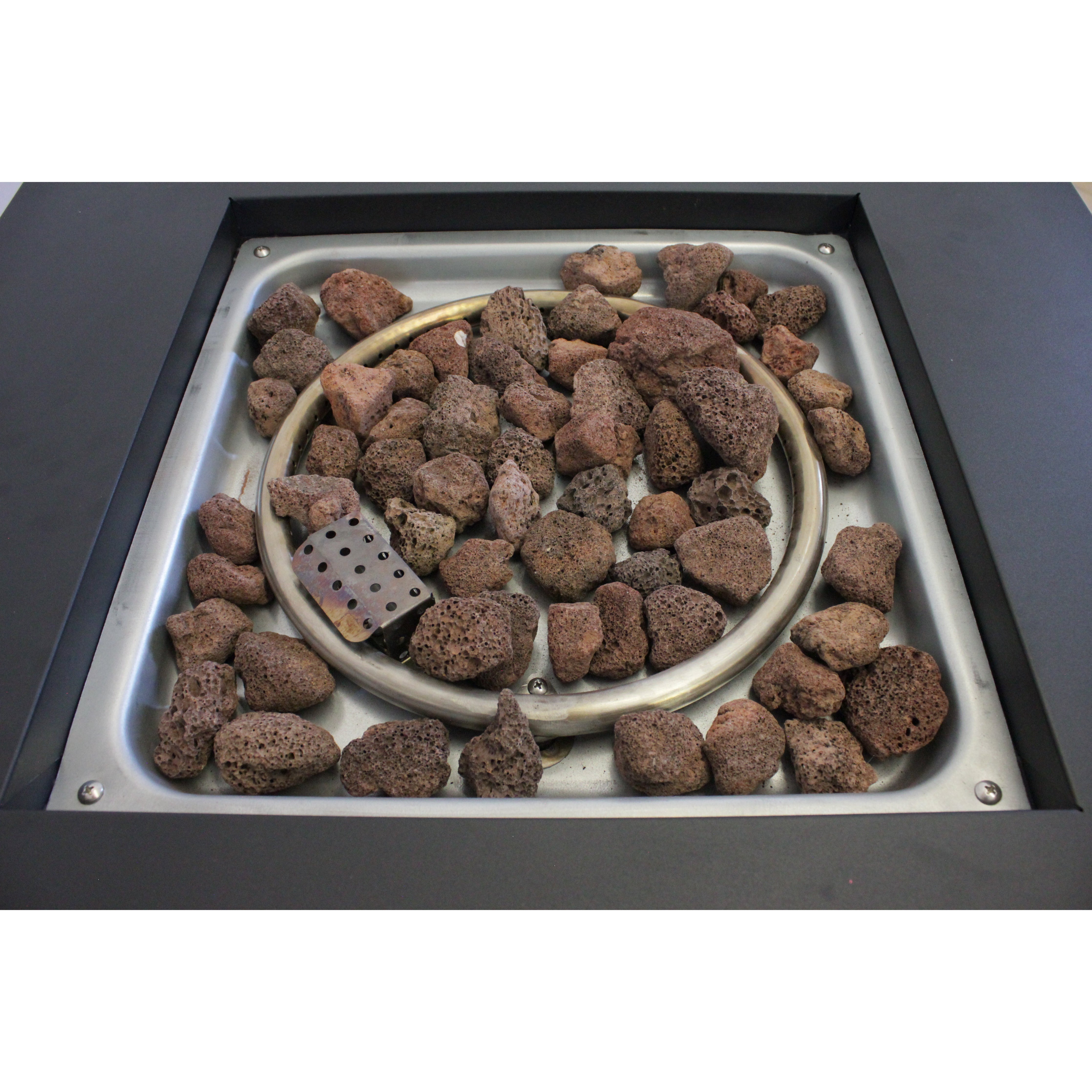 Gas Firetable With Lava Rocks & Lid