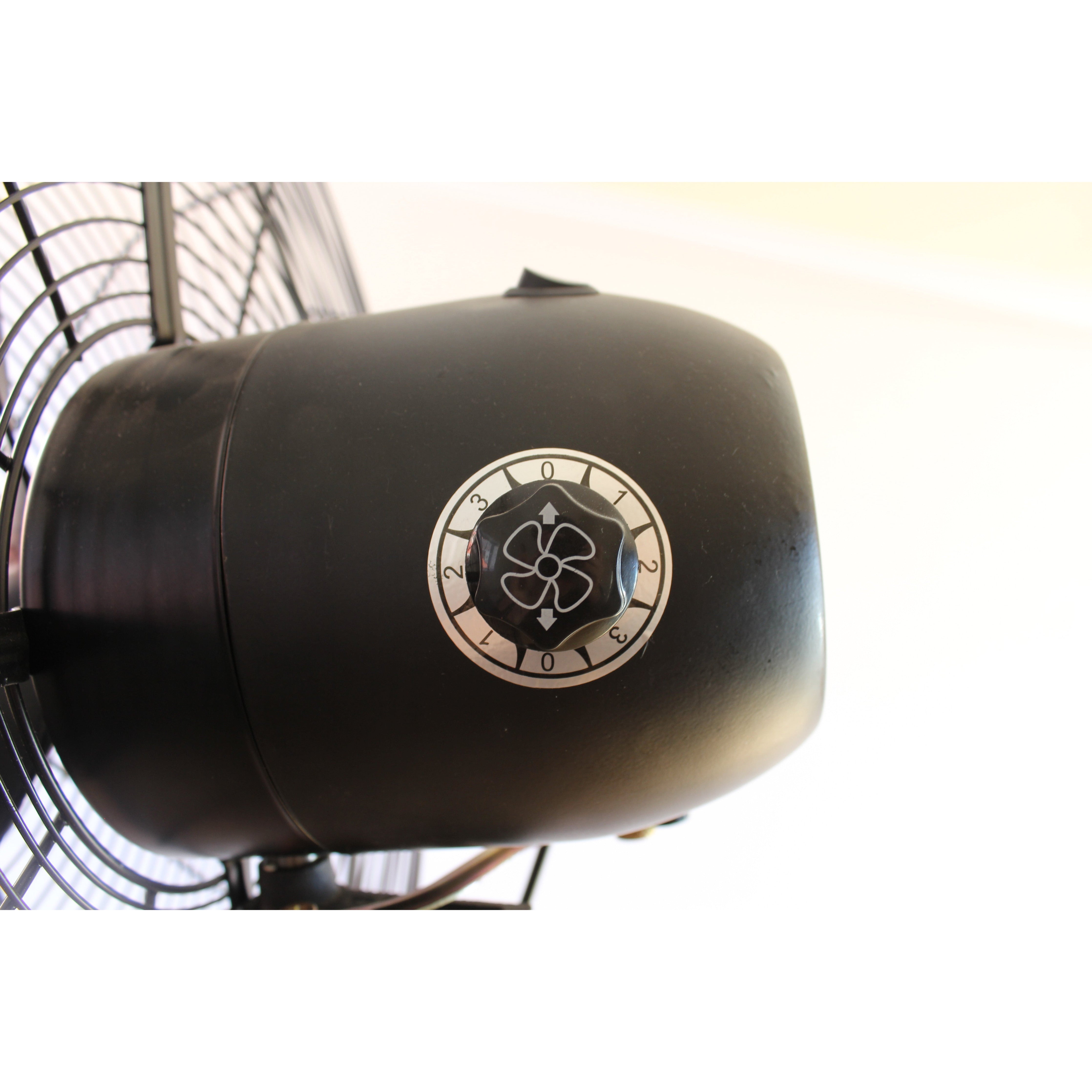 65cm Industrial Pedestal Fan Metal Telescopic (Matt Black)