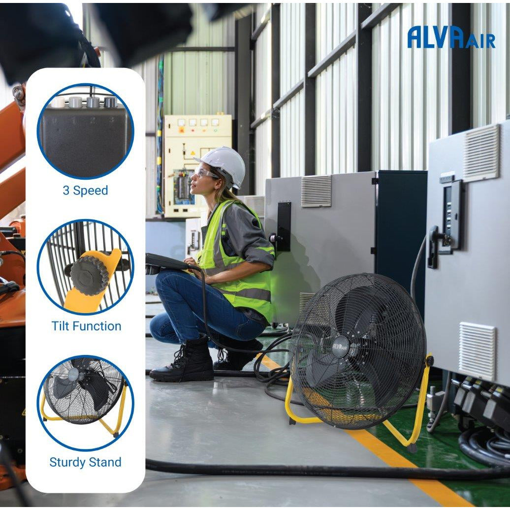 45cm Floor Fan - High Velocity (Matt Black)