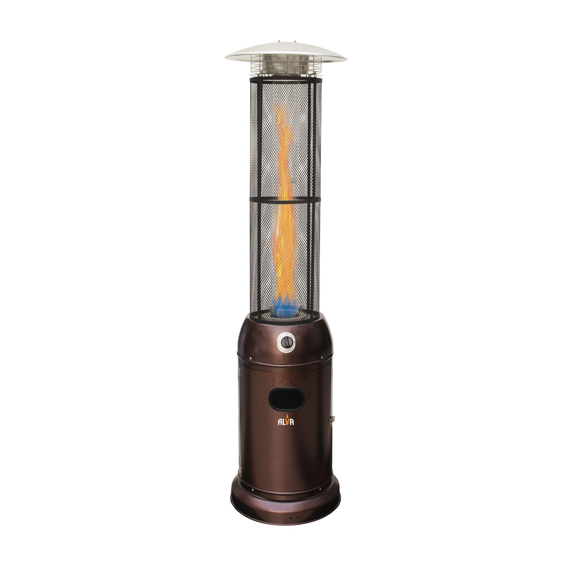 Gas Patio Heater - Circular Glass Tube Style - Hammertone
