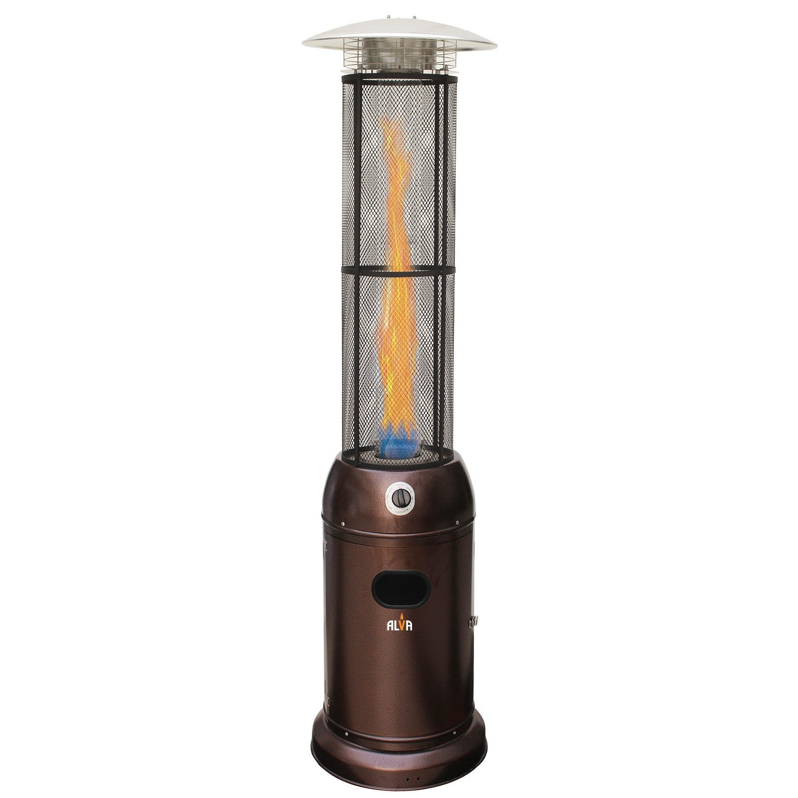 Gas Patio Heater - Circular Glass Tube Style - Hammertone