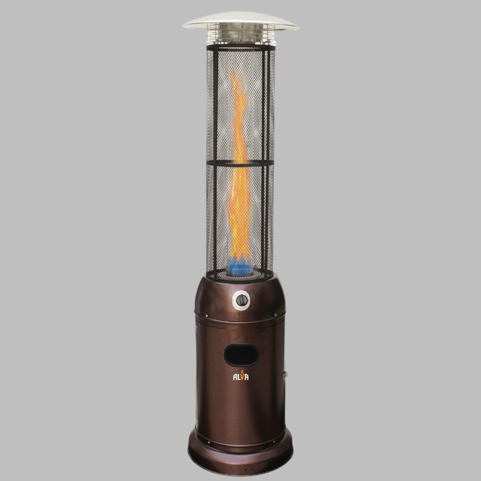 Gas Patio Heater - Circular Glass Tube Style - Hammertone