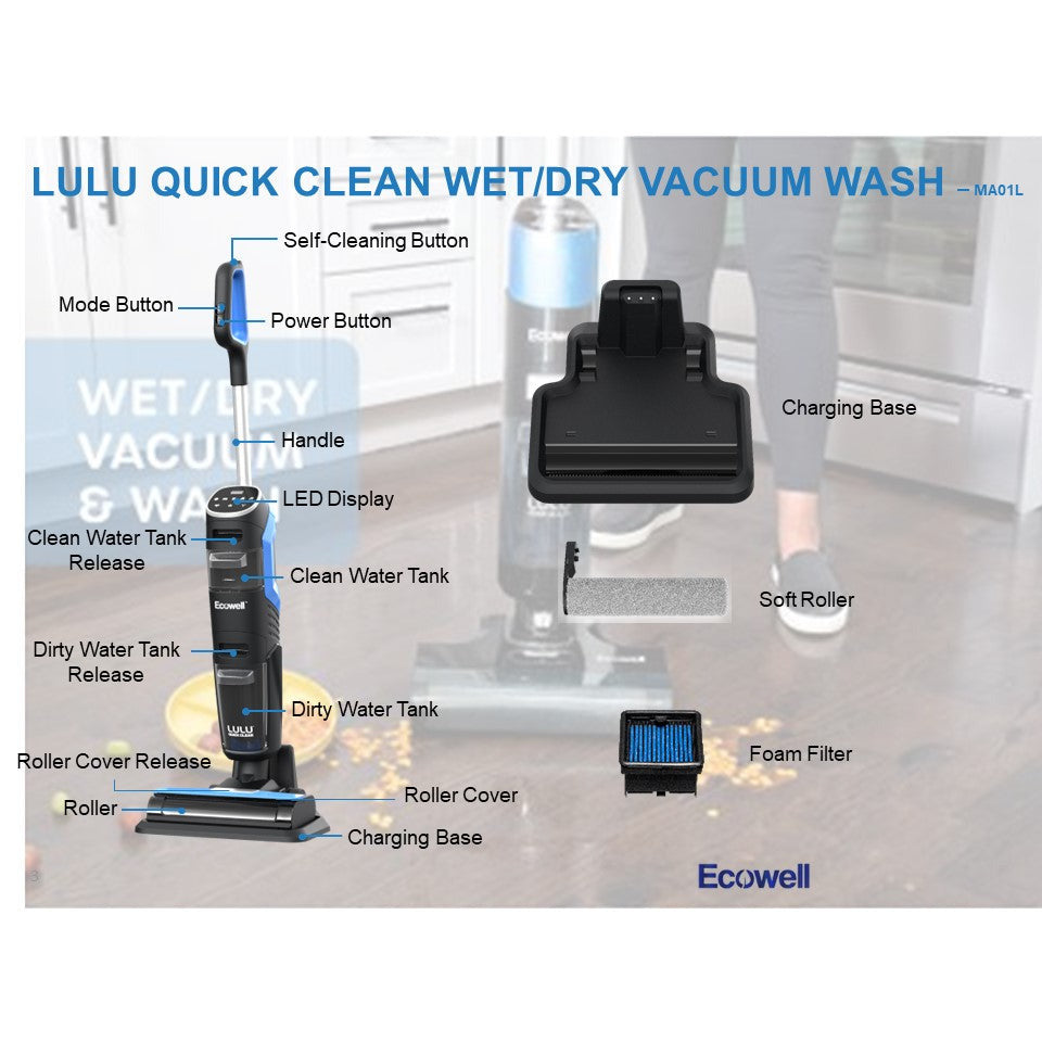 Lulu - Quick Clean  - Cordless Wet/Dry Vacuum & Wash