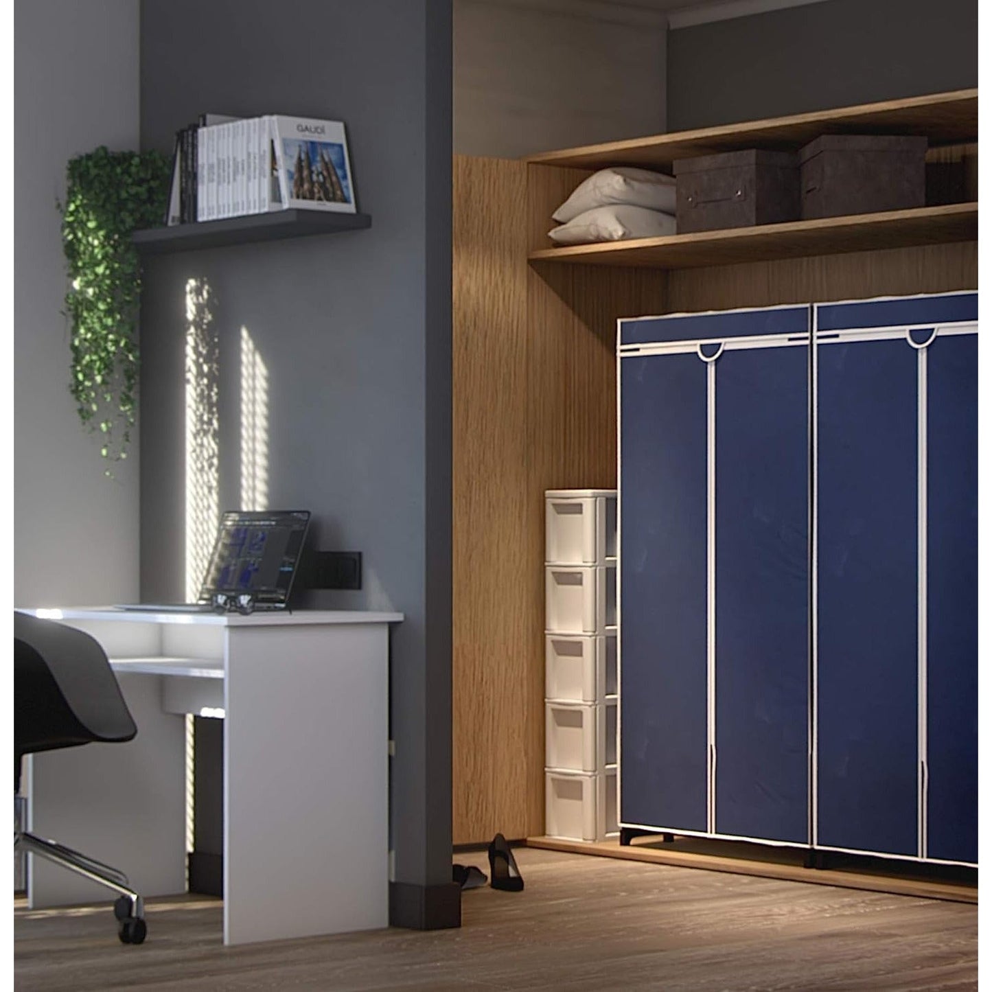 FOLDABLE WARDROBE - 50X75X150 - AIR RANGE - BLUE