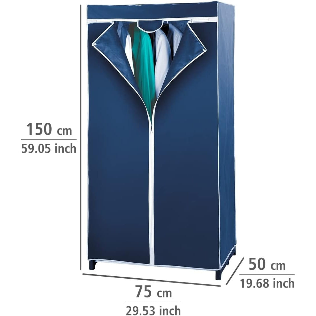 FOLDABLE WARDROBE - 50X75X150 - AIR RANGE - BLUE