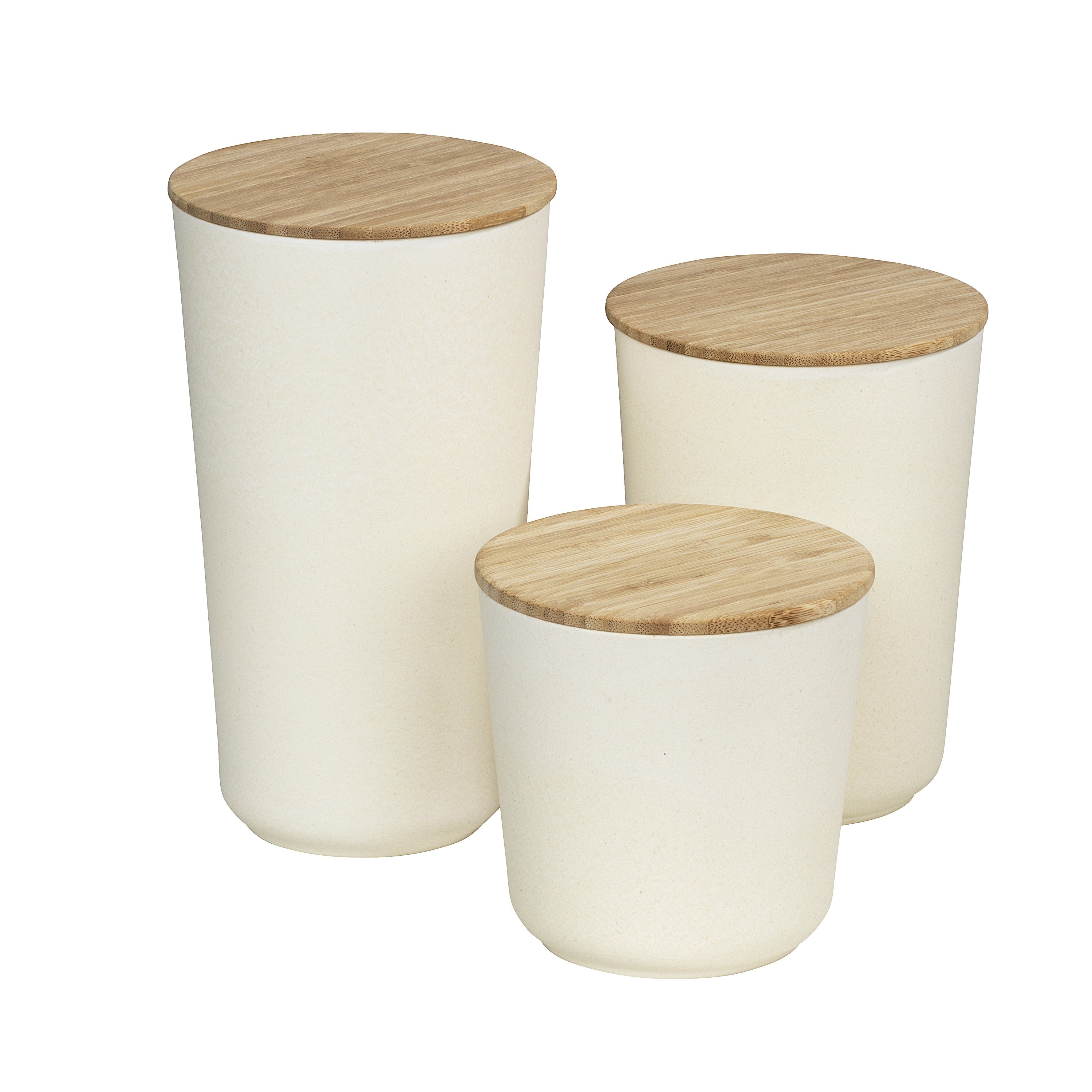 3Pc Bondy Storage Jar Value Bundle - Bamboo Lid