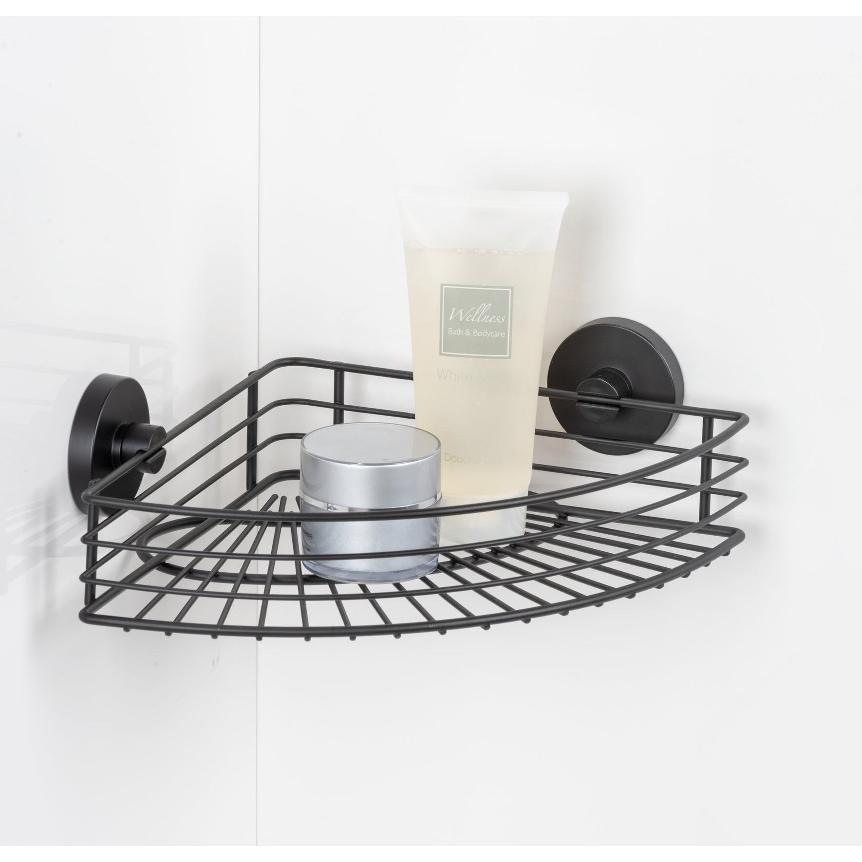 Vacuum-Locâ® Corner Shelf - Bari - Black - Wall Shelf - No Drilling