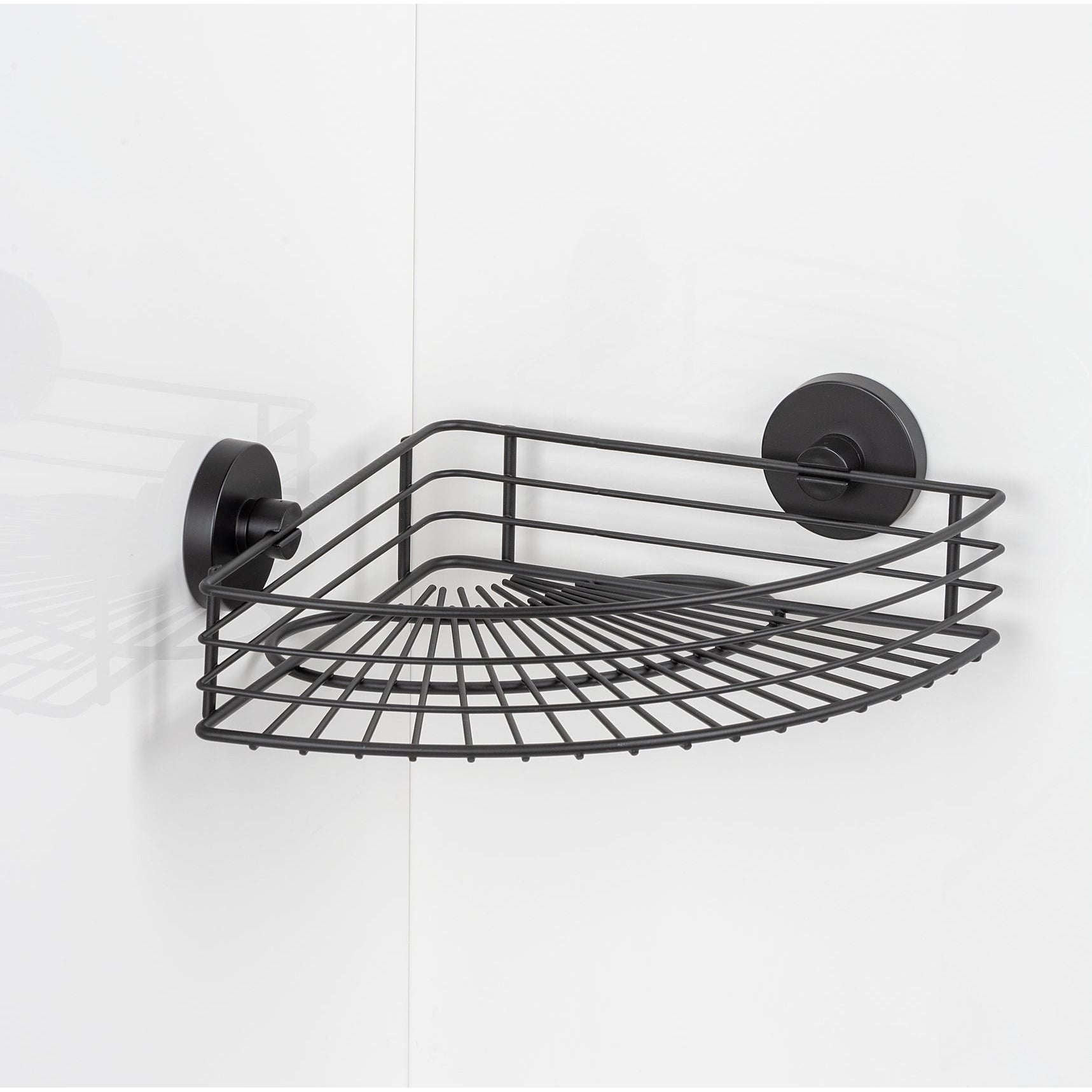 Vacuum-Locâ® Corner Shelf - Bari - Black - Wall Shelf - No Drilling
