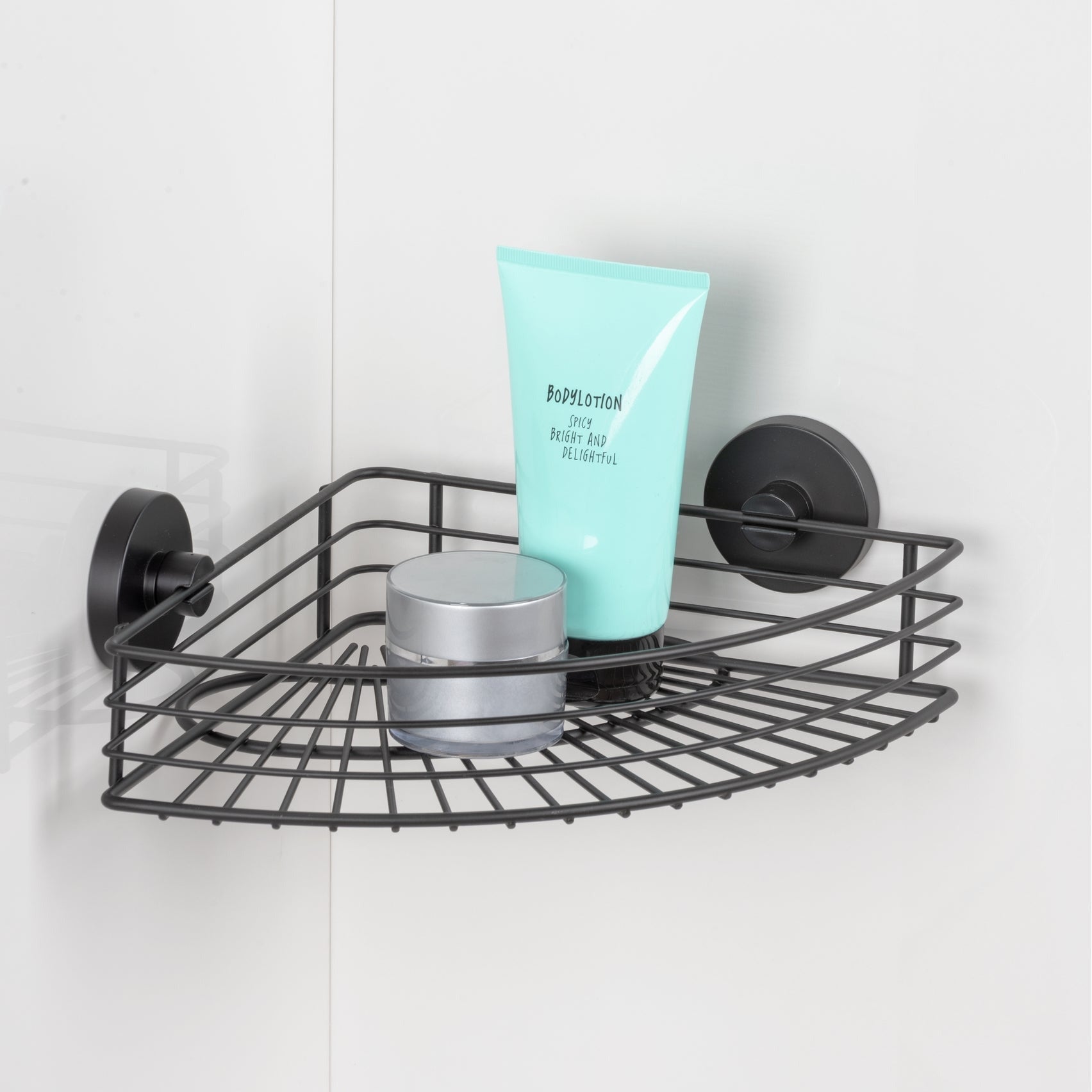 Vacuum-Locâ® Corner Shelf - Bari - Black - Wall Shelf - No Drilling