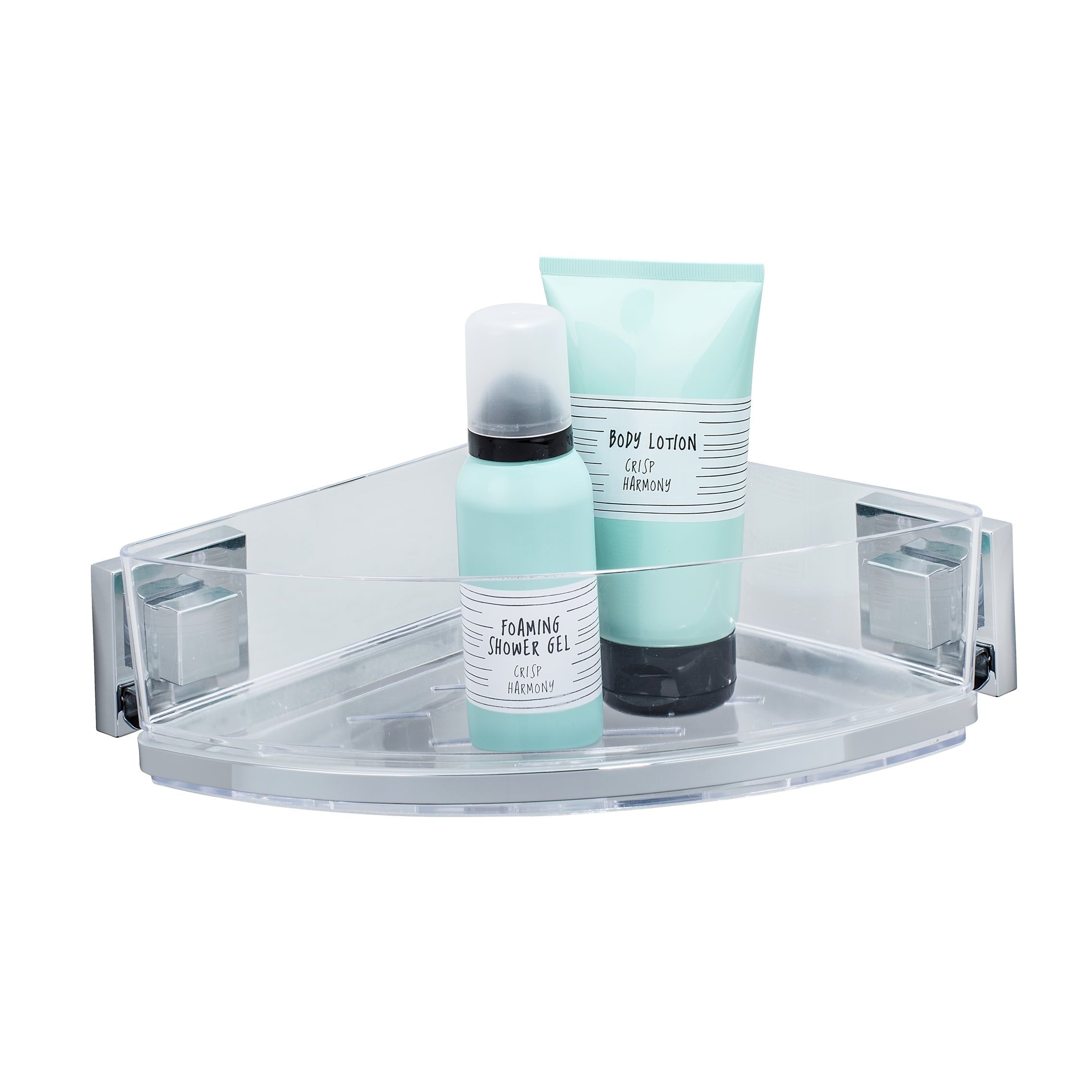 Vacuum-Loc Corner Shelf Quadro Range - S/Steel - No Drilling