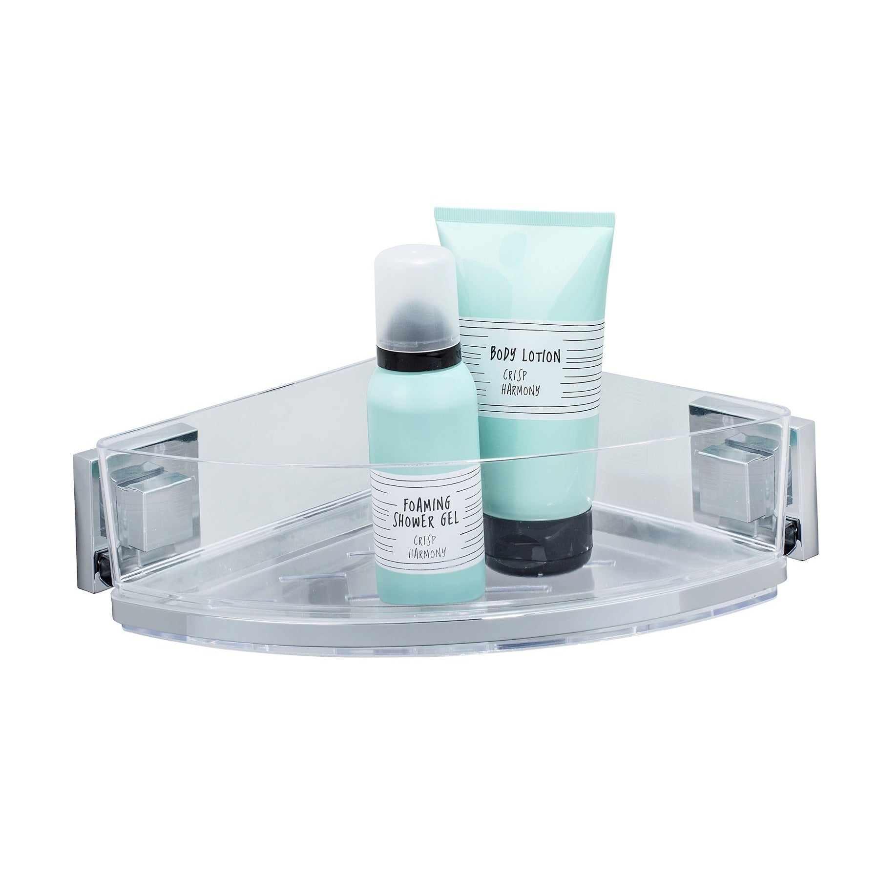 Vacuum-Loc Corner Shelf Quadro Range - S/Steel - No Drilling