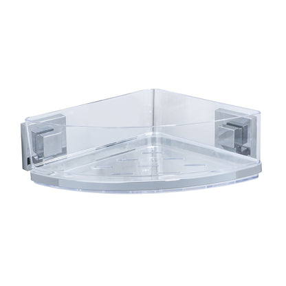 VACUUM-LOC CORNER SHELF QUADRO RANGE - S/STEEL - NO DRILLING