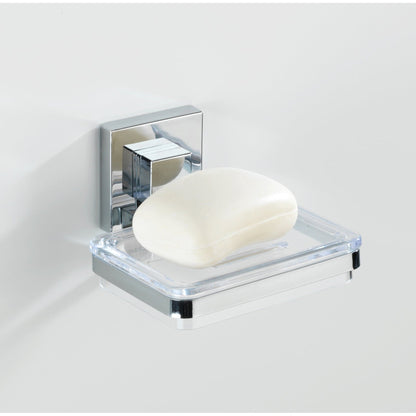 VACUUM-LOC SOAP HOLDER QUADRO RANGE - S/STEEL - NO DRILLING