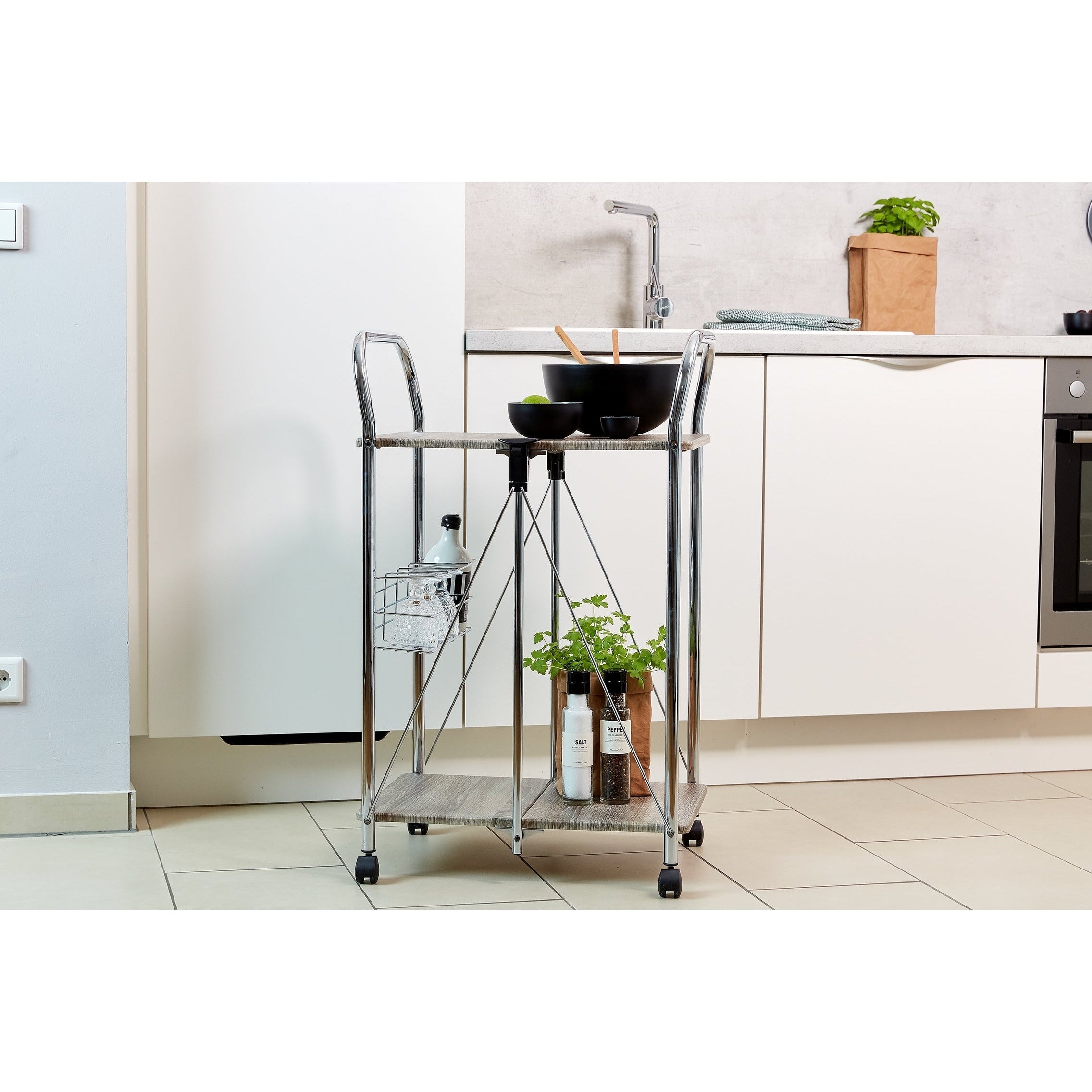 Serving Trolley - Foldable - Liky Range - Wood Metal