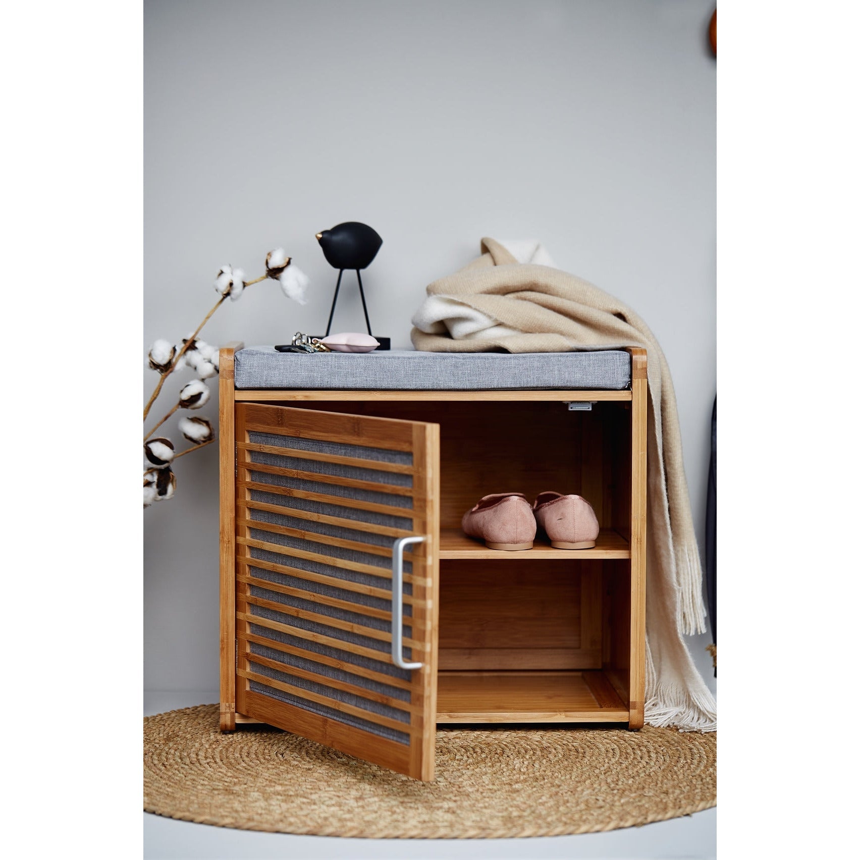 Shoe Cabinet & Seat - Bahari - Grey