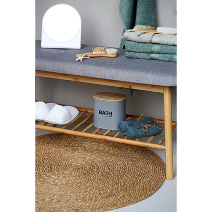 SHOE BENCH WITH CUSHION - BAHARI RANGE - BAMBOO GREY
