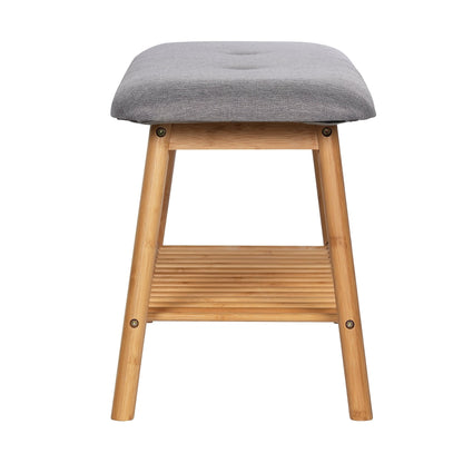 SHOE BENCH WITH CUSHION - BAHARI RANGE - BAMBOO GREY